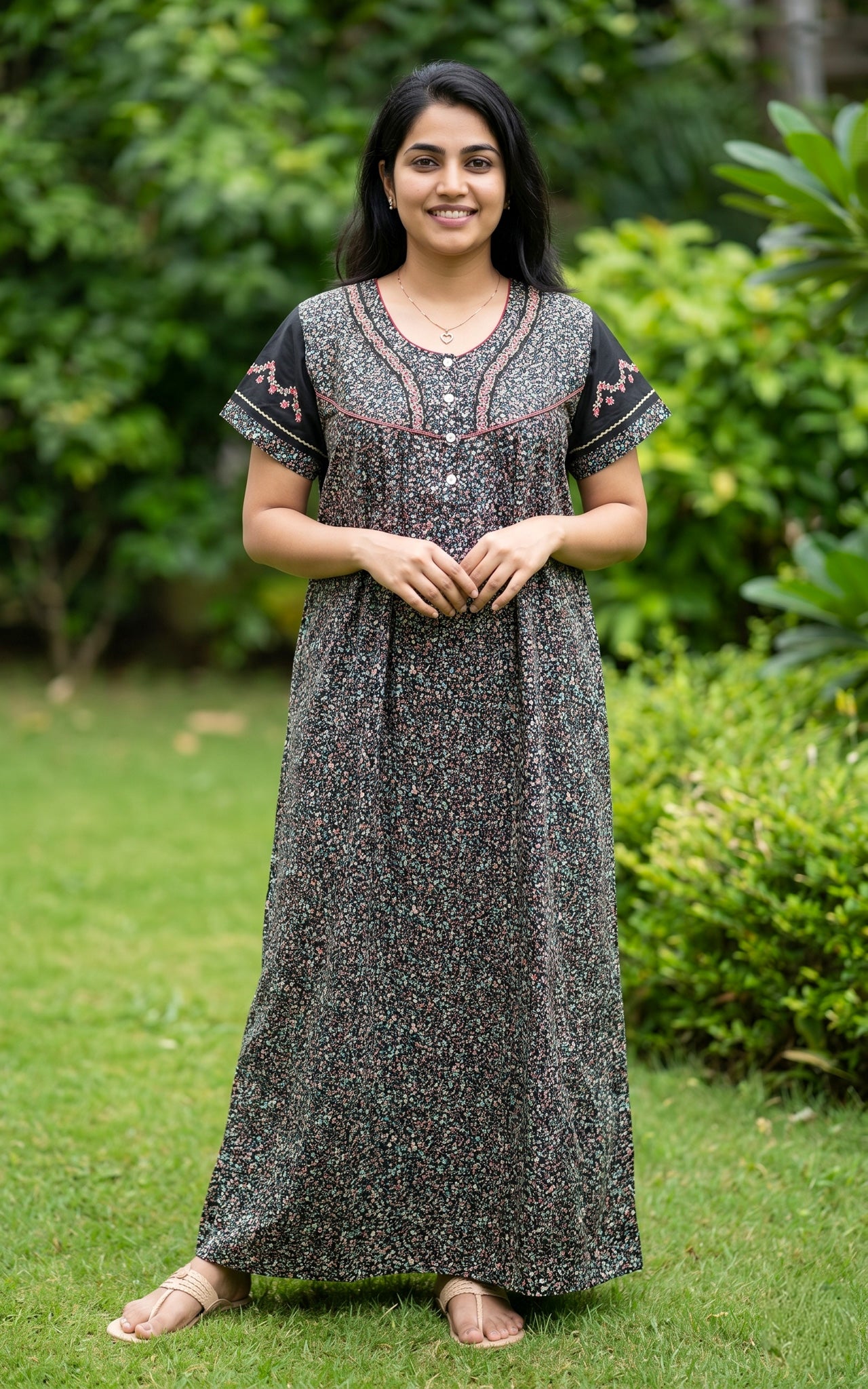 Cotton Straight Fit Nighty-162SS13A