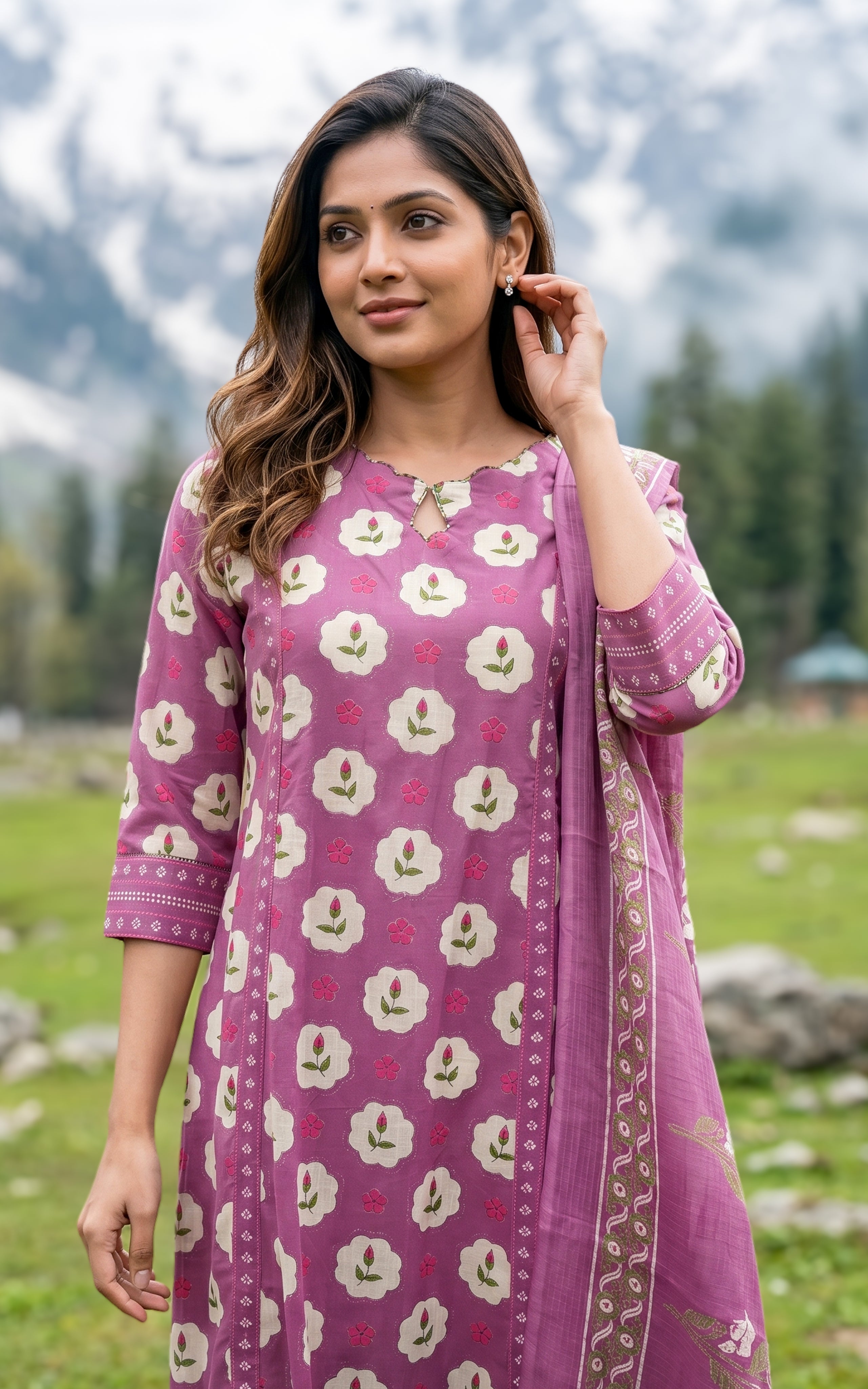 Casual Onion Pink Cotton Kurti For Women
