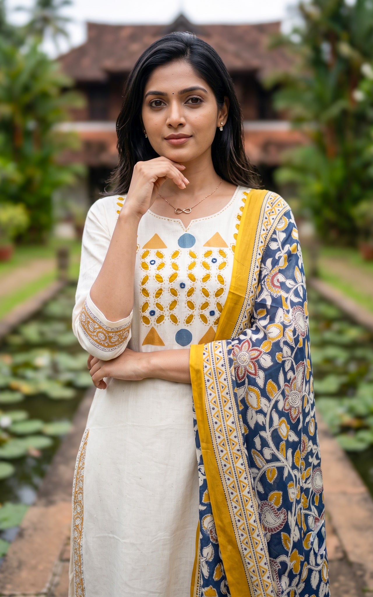 Porselvi Handblock (Kurti+Pant+Dupatta)