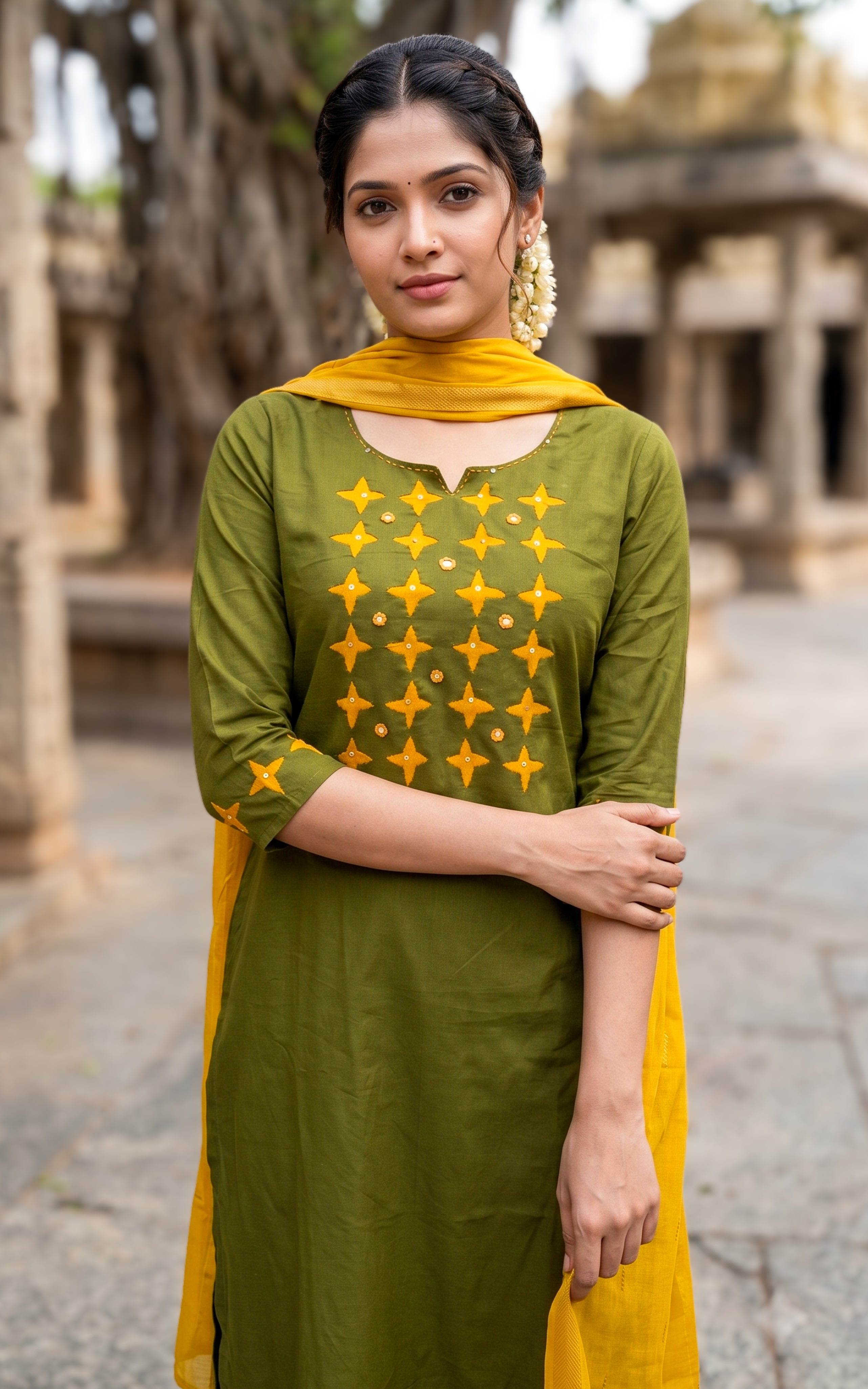 Shaya Green (Kurti+Dupatta)