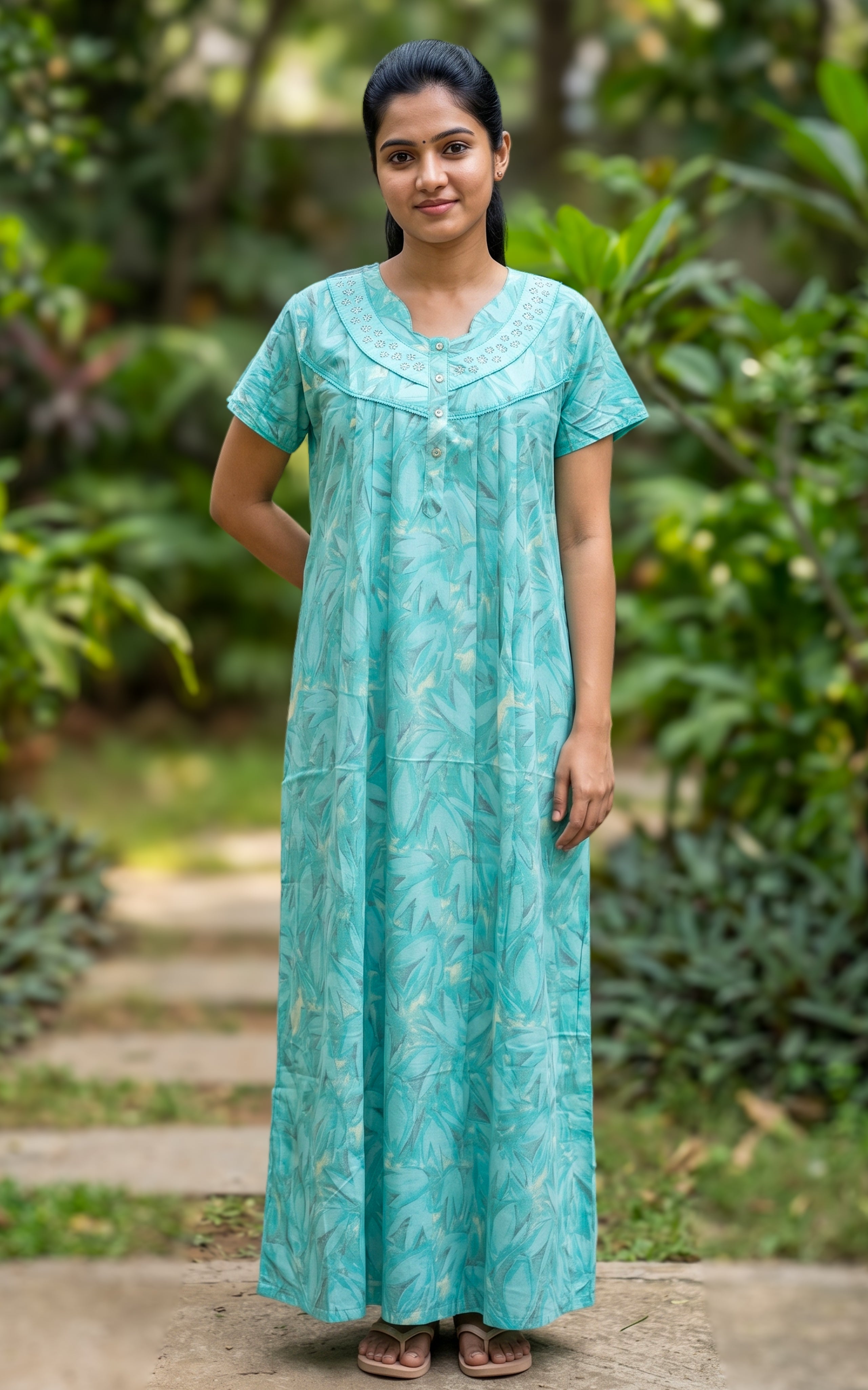 Cotton Straight Fit Nighty-160SS5B