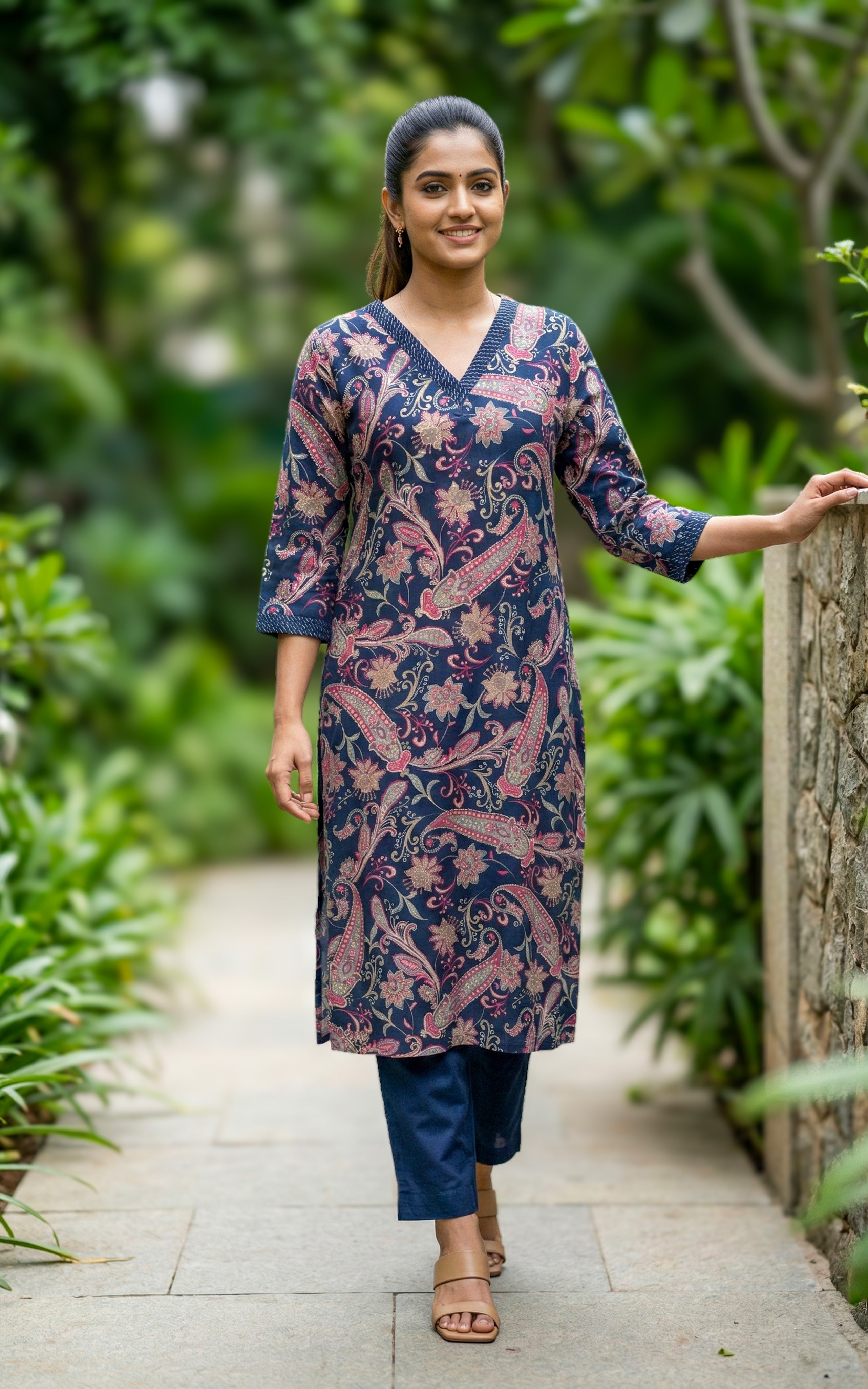 Rathi Navy Blue (Kurti+Pant)