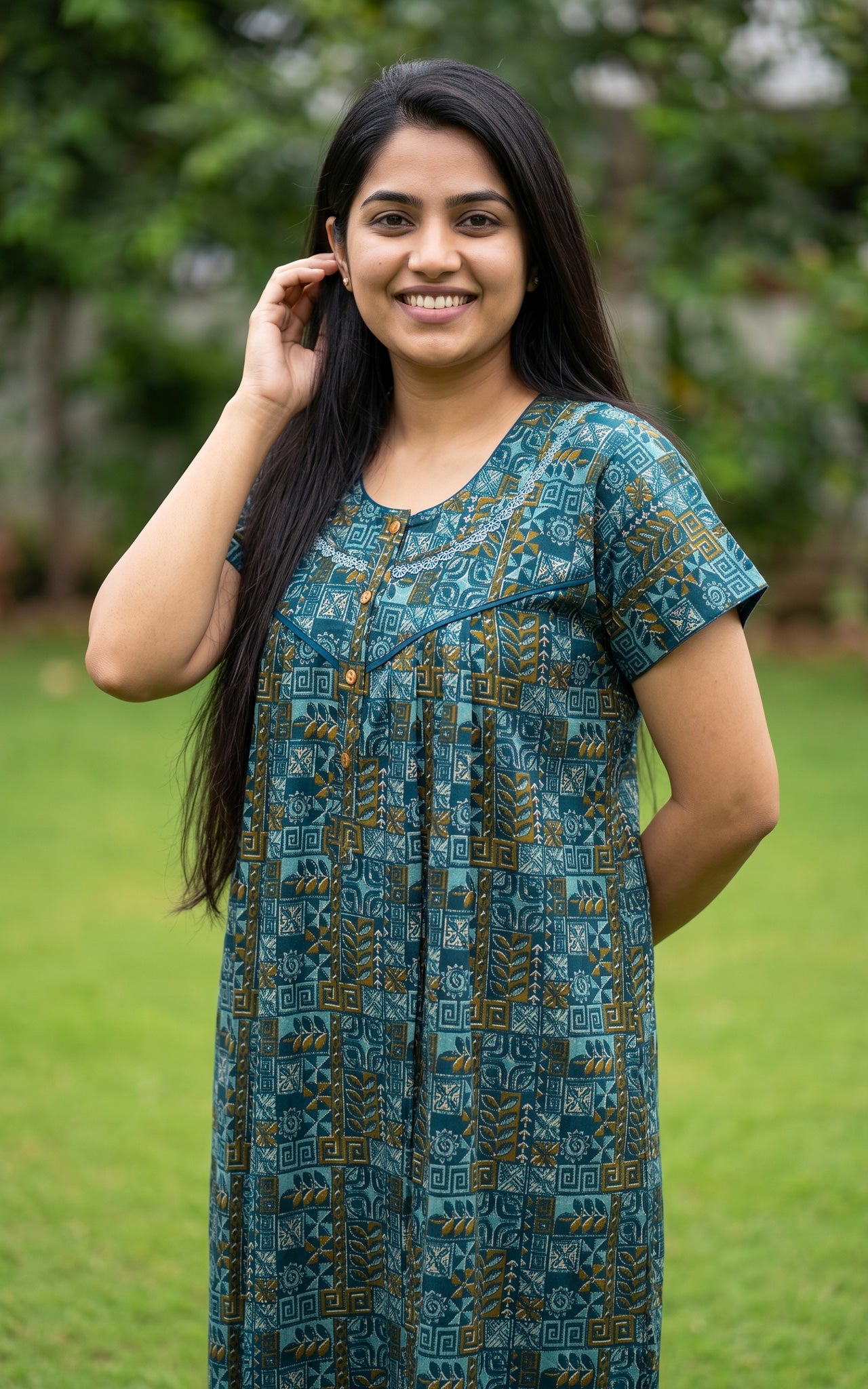 Cotton Straight Fit Nighty-163SS3