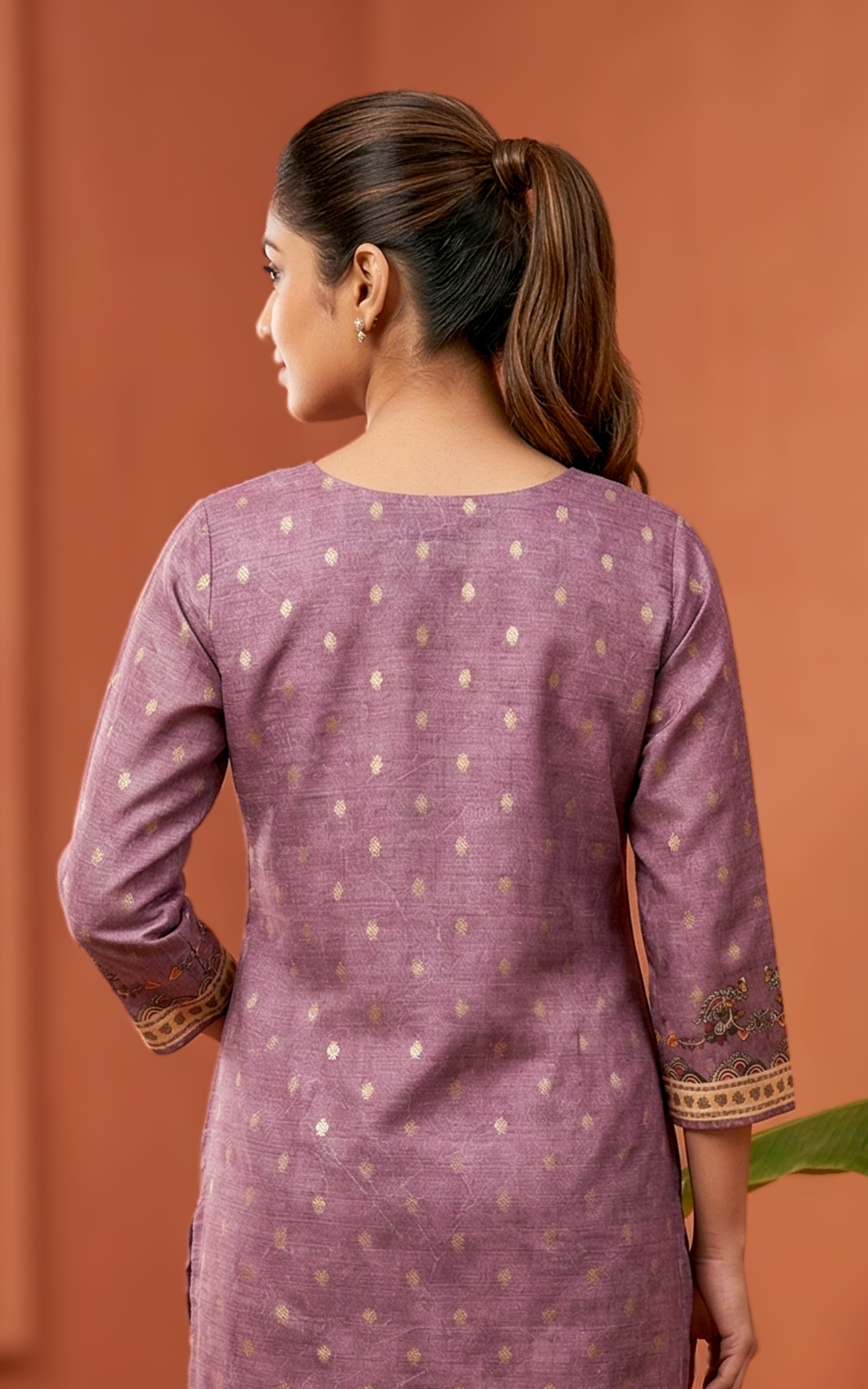 Simple straight kurti with round neck