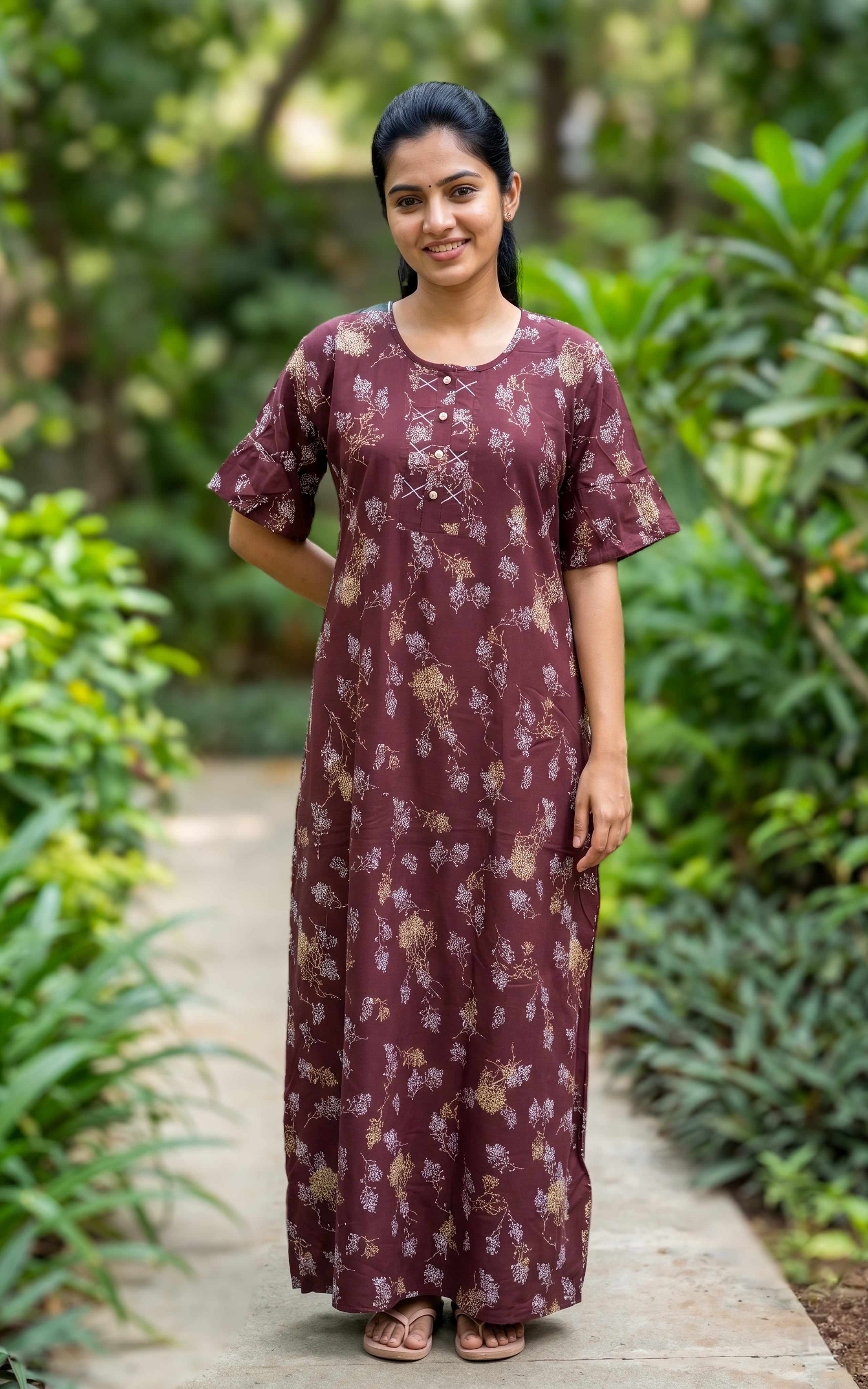 Cotton Straight Fit Nighty-160SS3