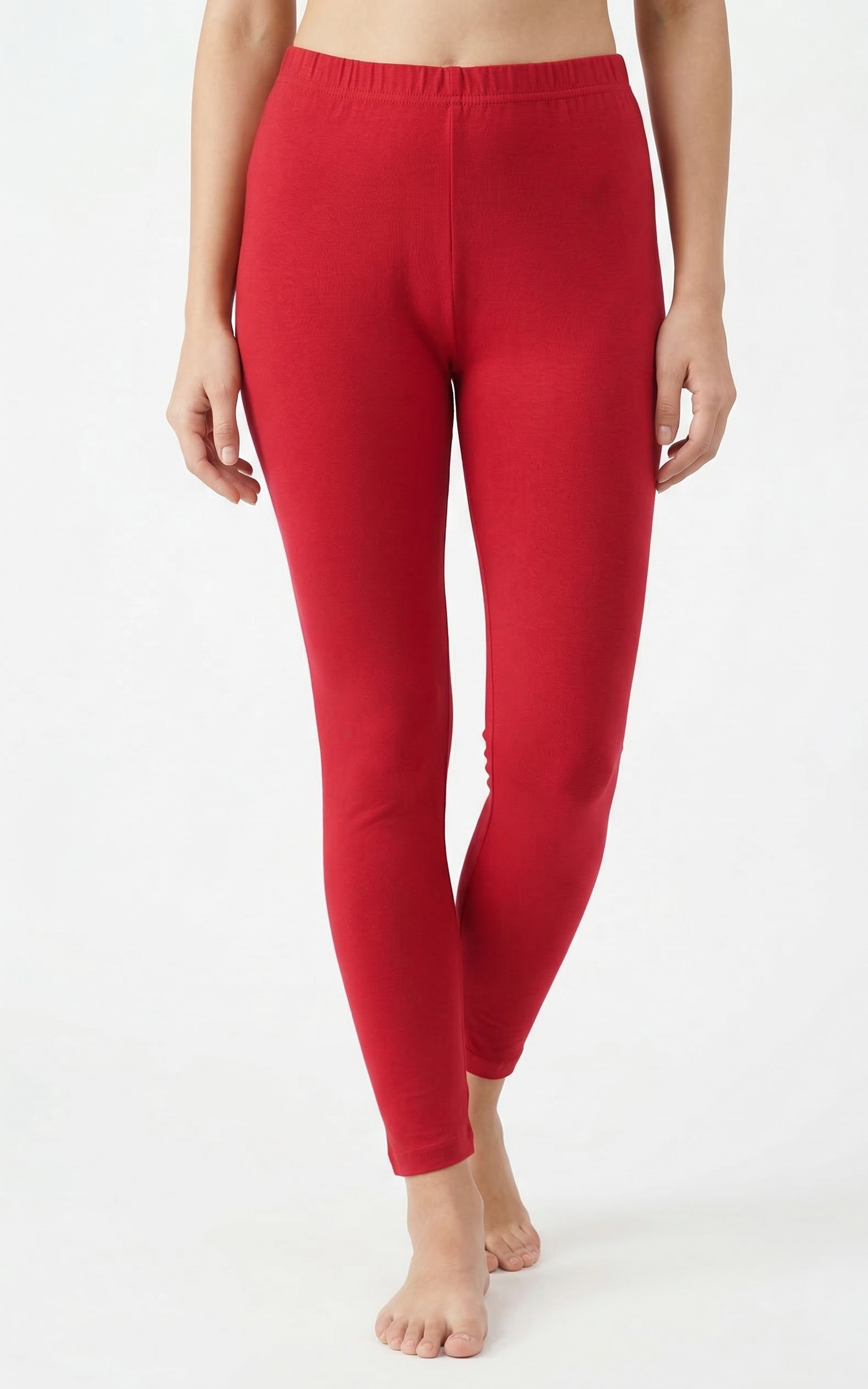 Instore – Red Ankle Length Legging for Women – Stretchable – Mix N Match Bottom Wear