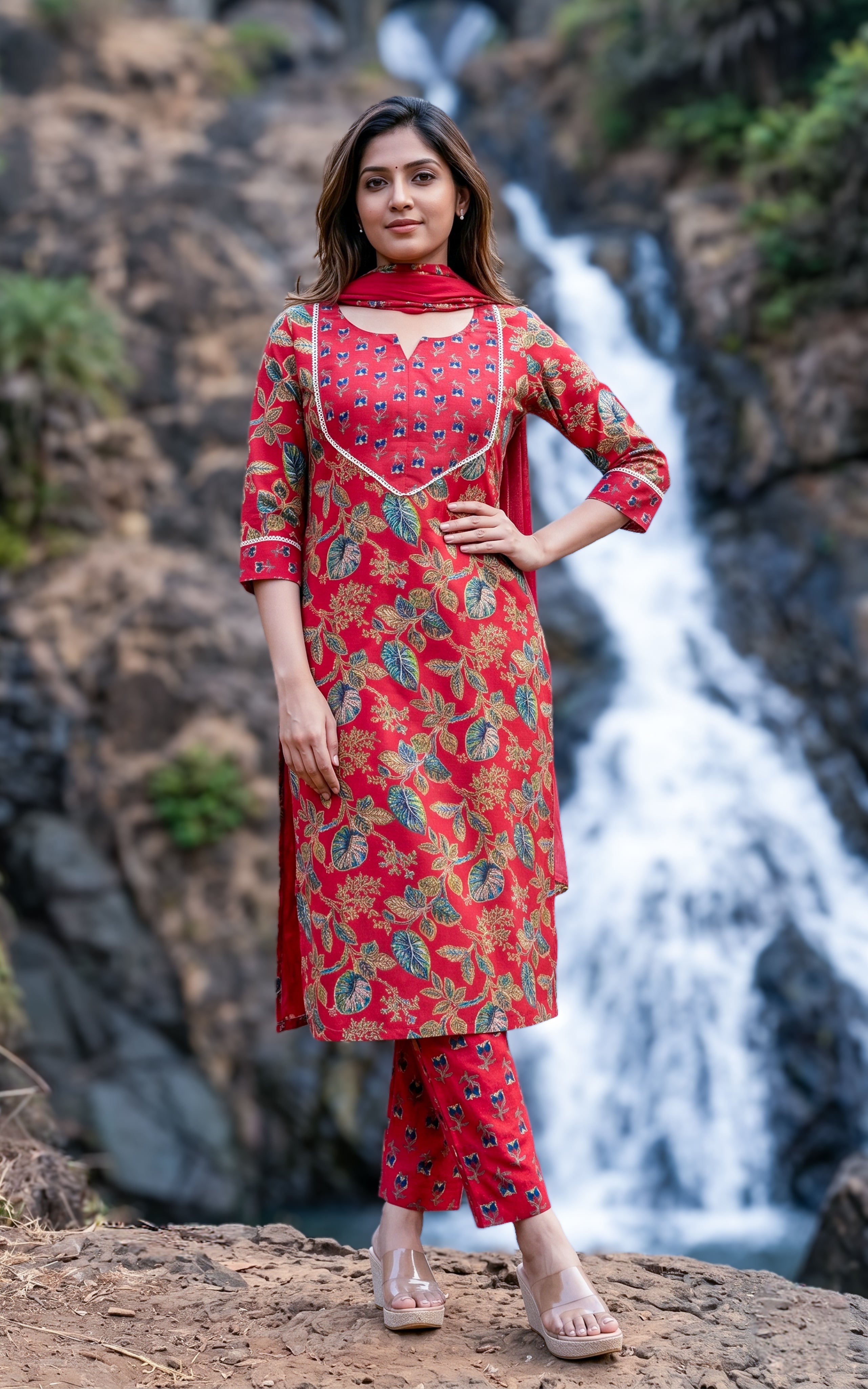 Trendy ethnic cotton kurti for women