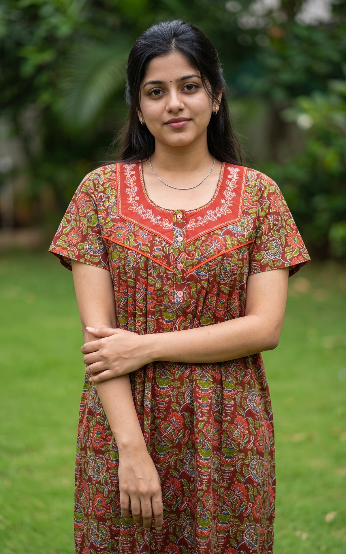 Cotton Straight Fit Nighty-165SS4A