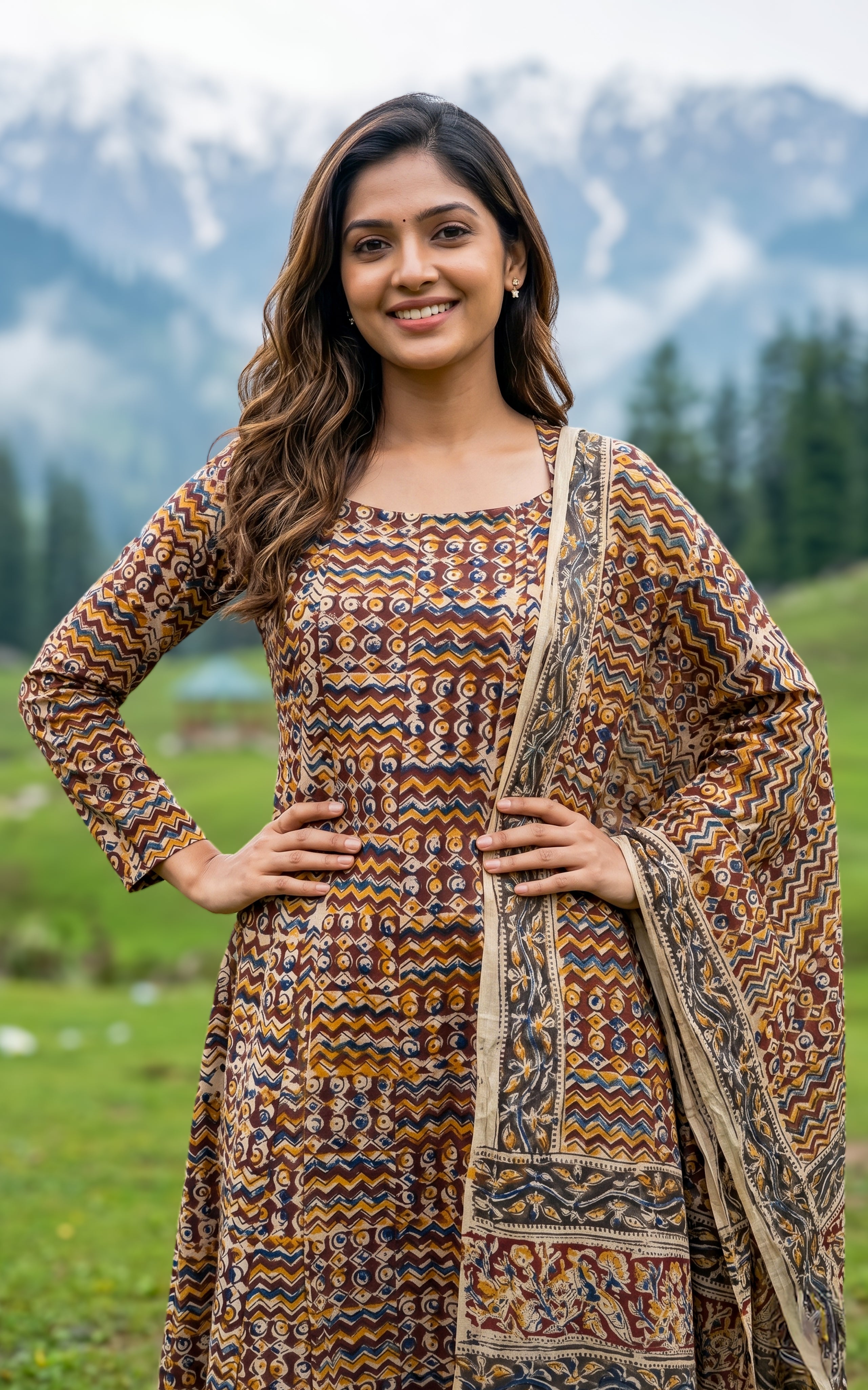 Trendy ethnic Kalamkari kurti for women