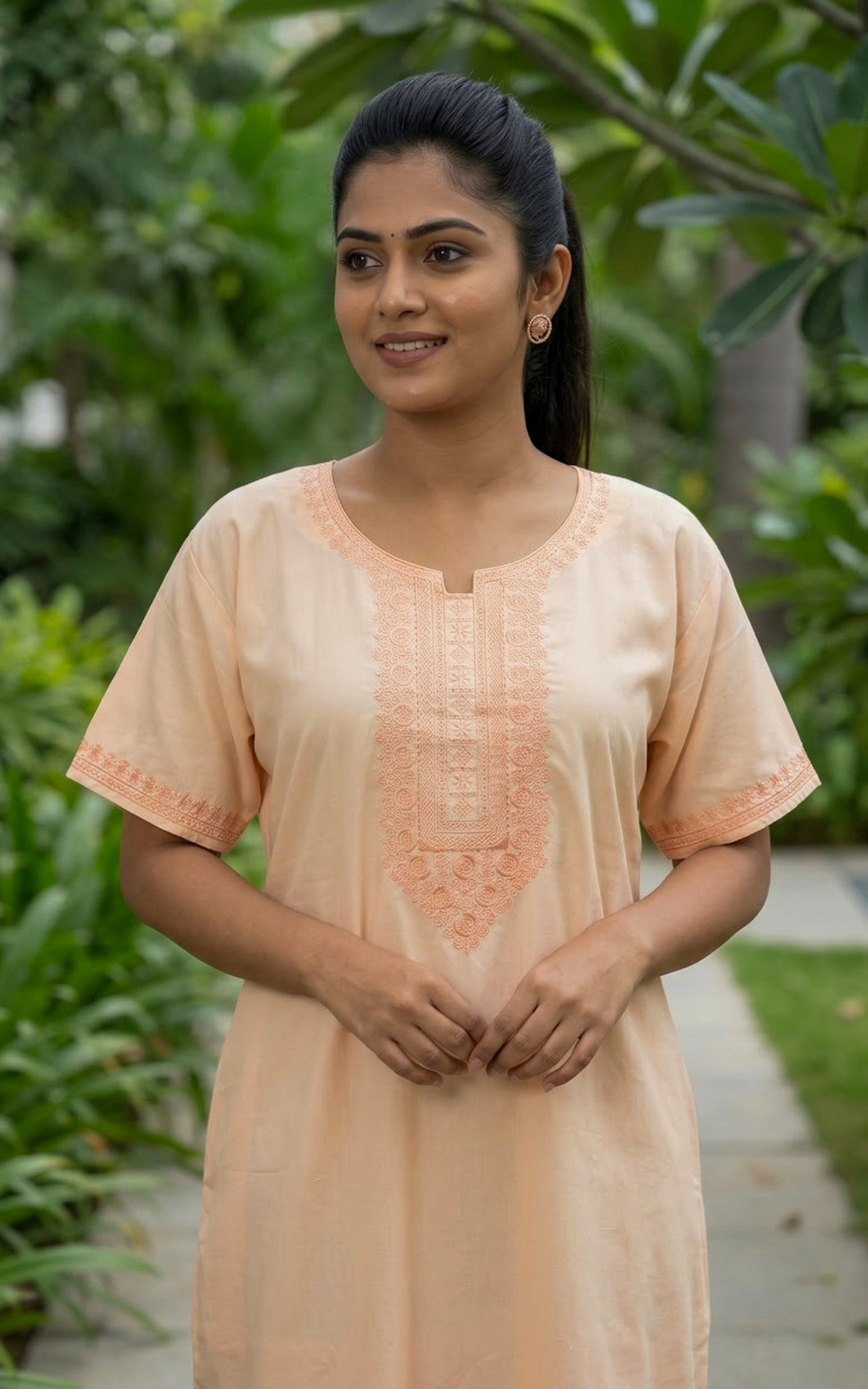 Cotton Straight Fit Nighty-159SS8E