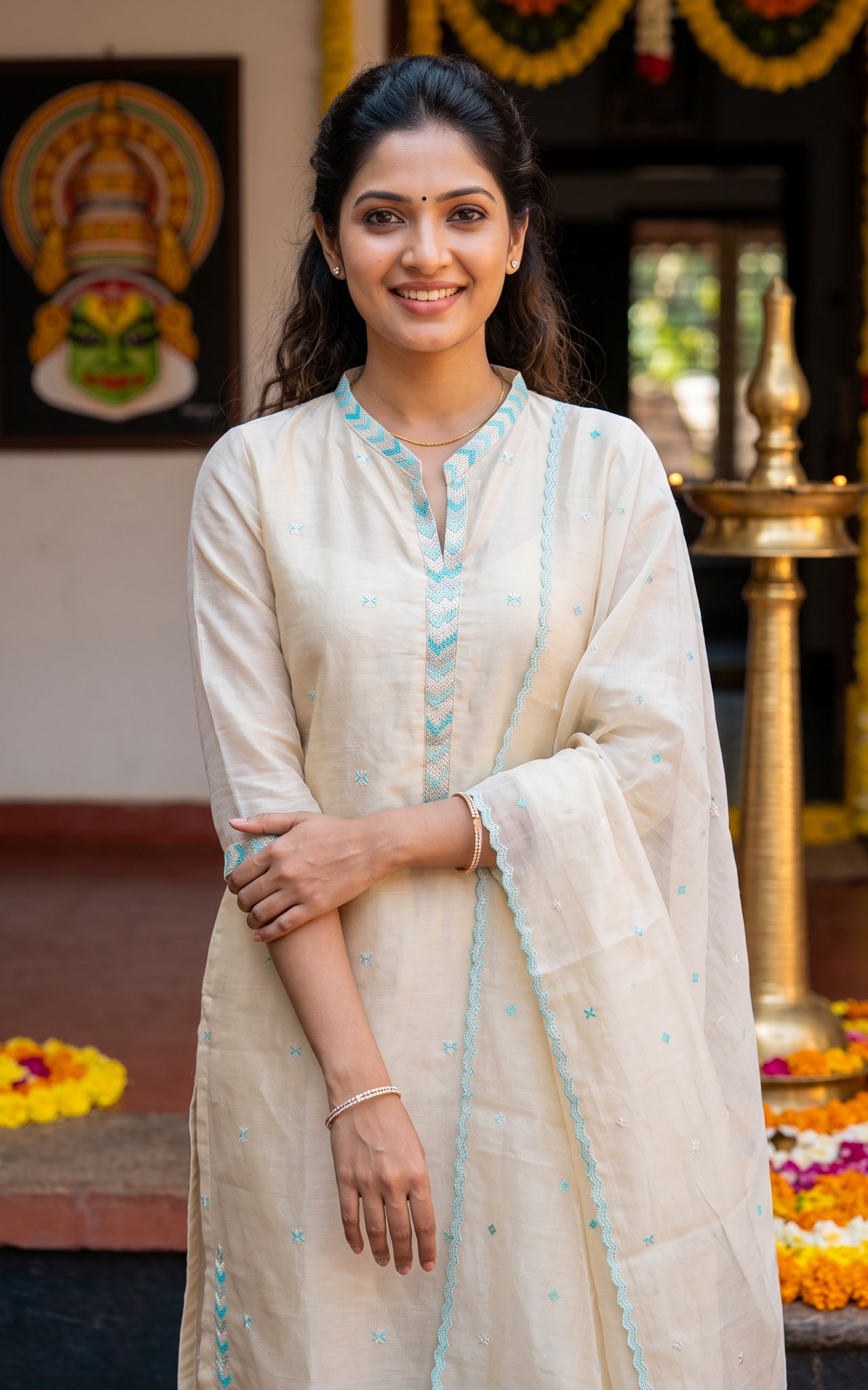 Aaravam Blue (Kurti+Pant+Dupatta)