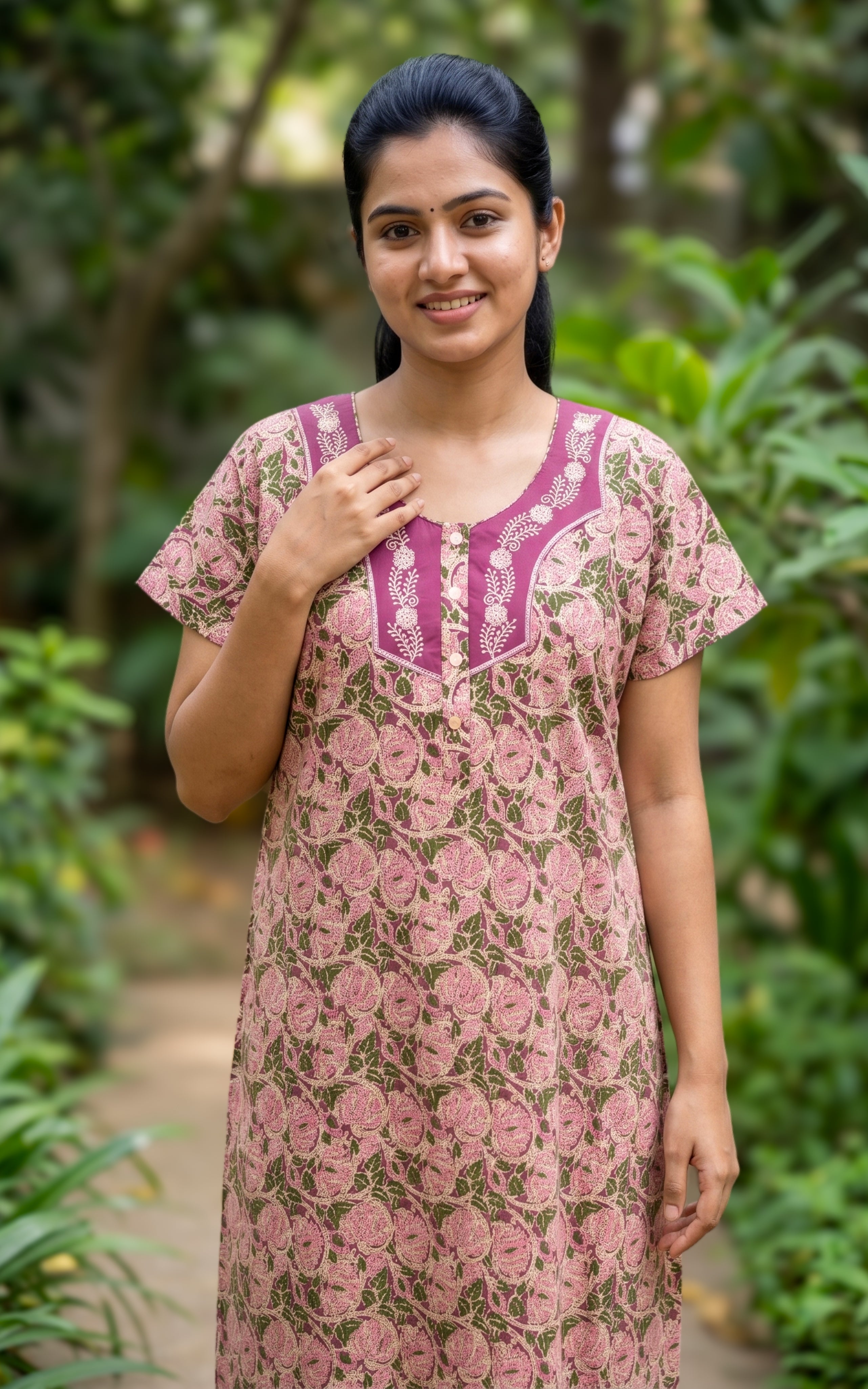 Cotton Straight Fit Nighty-160SS27A