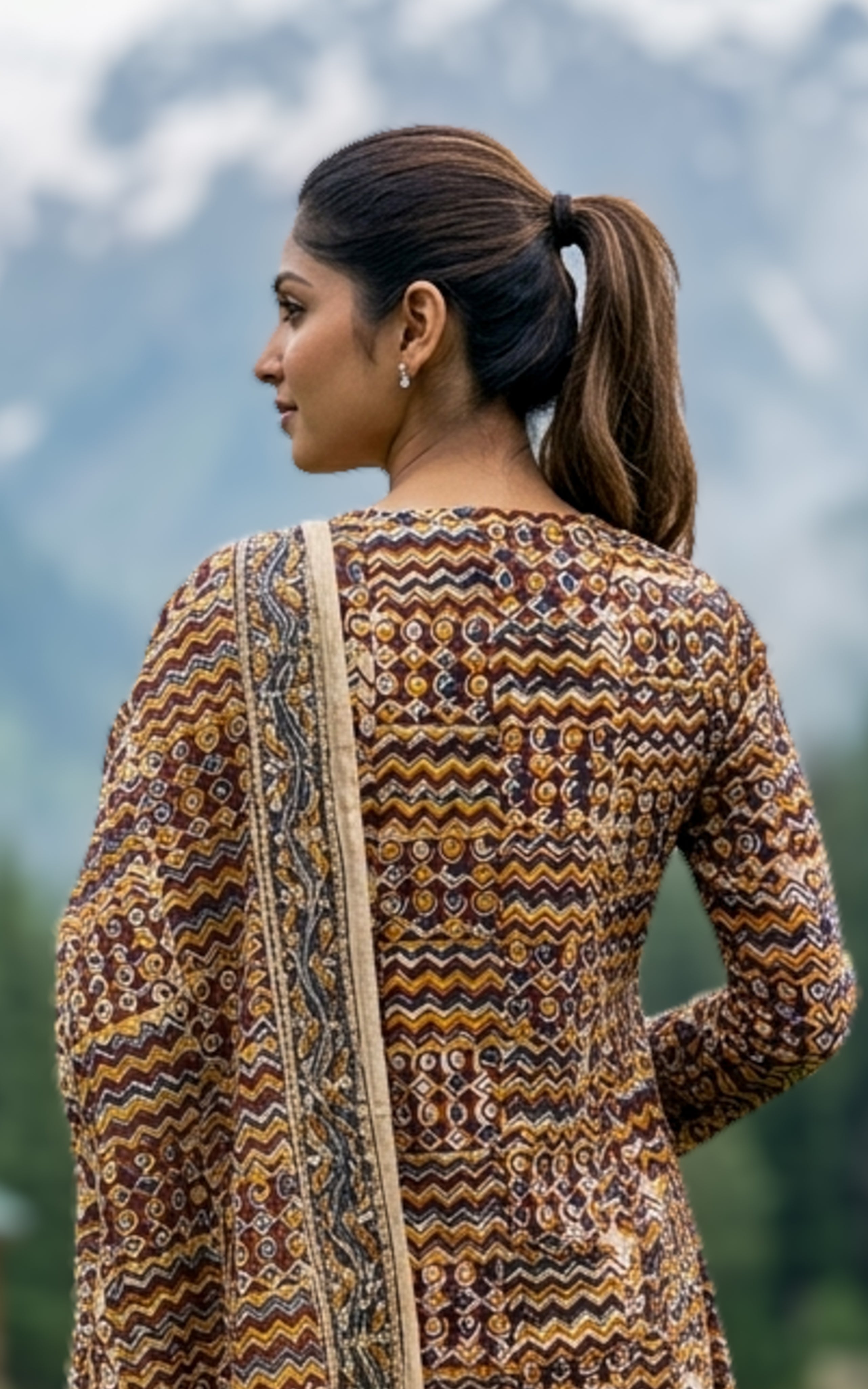 Elegant Kalamkari printed Anarkali for women