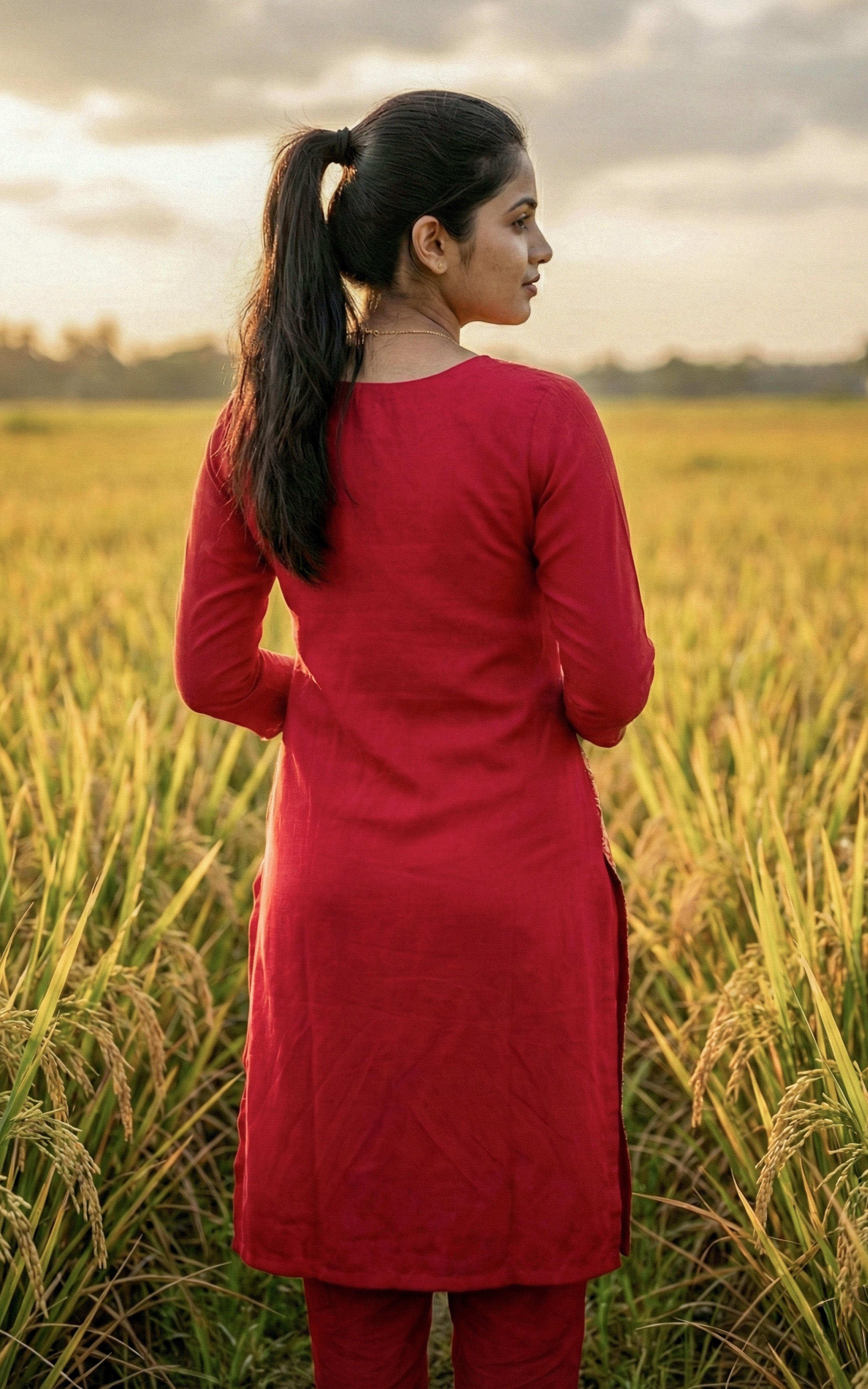 Art silk straight cut kurti