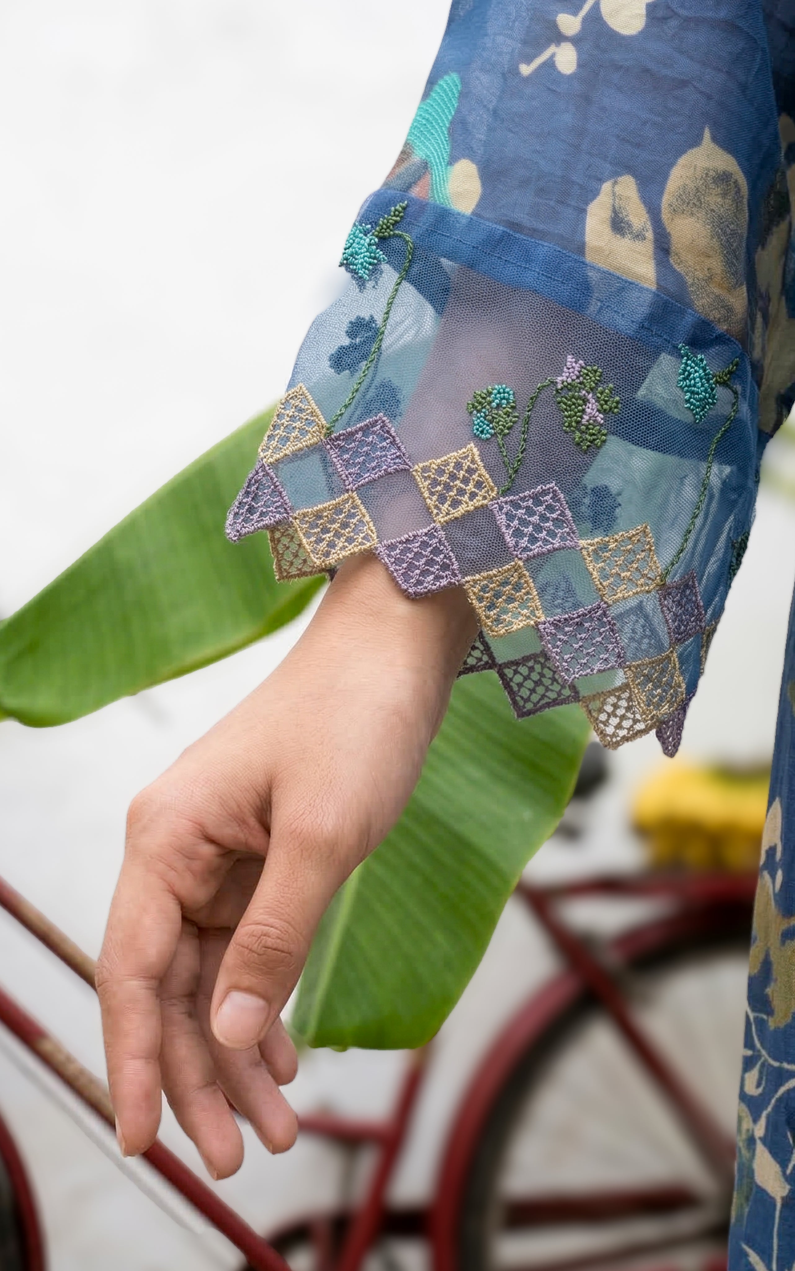 Nilashree Blue (Kurti+Pant+Dupatta)