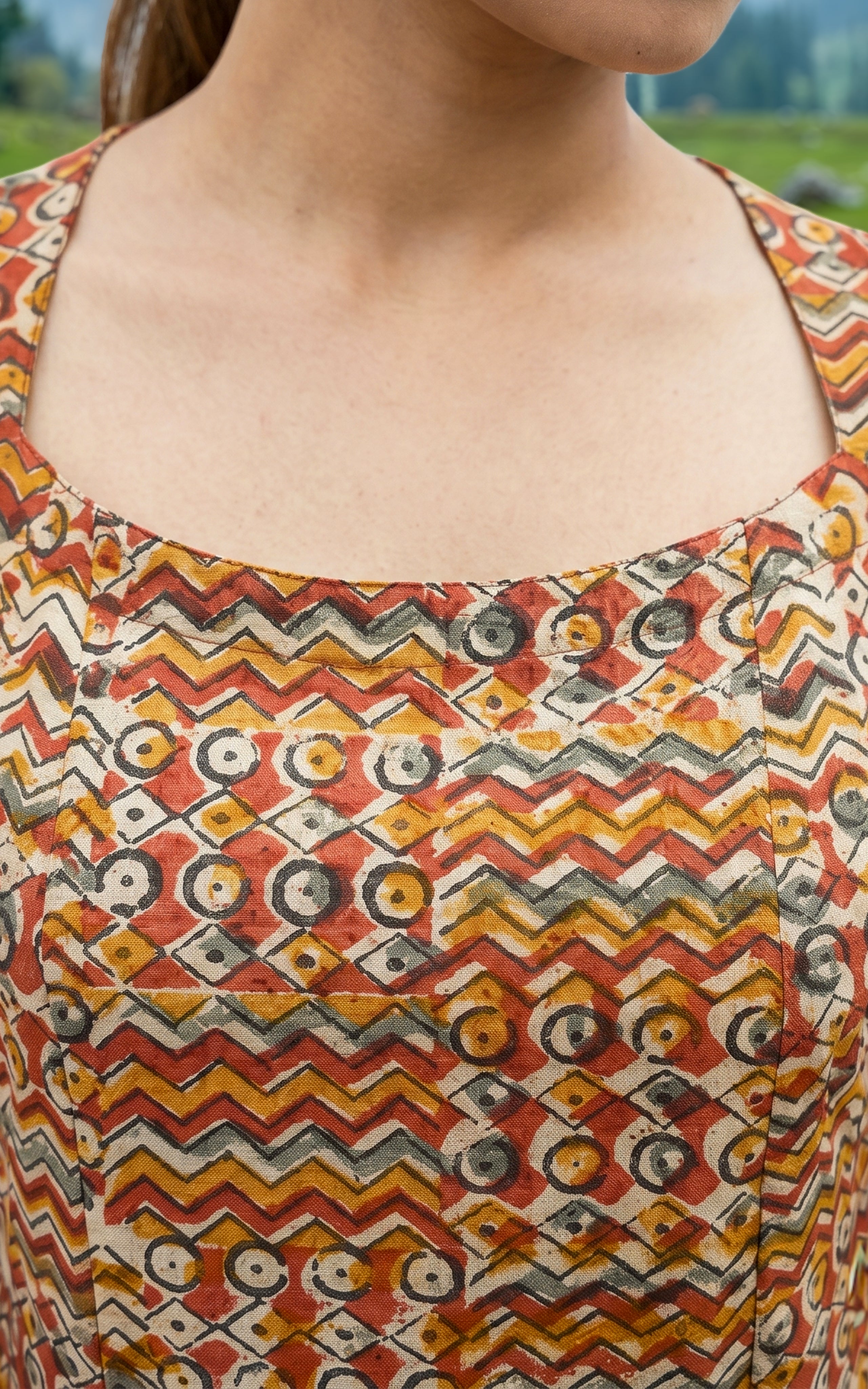 Elegant Kalamkari printed Anarkali for women