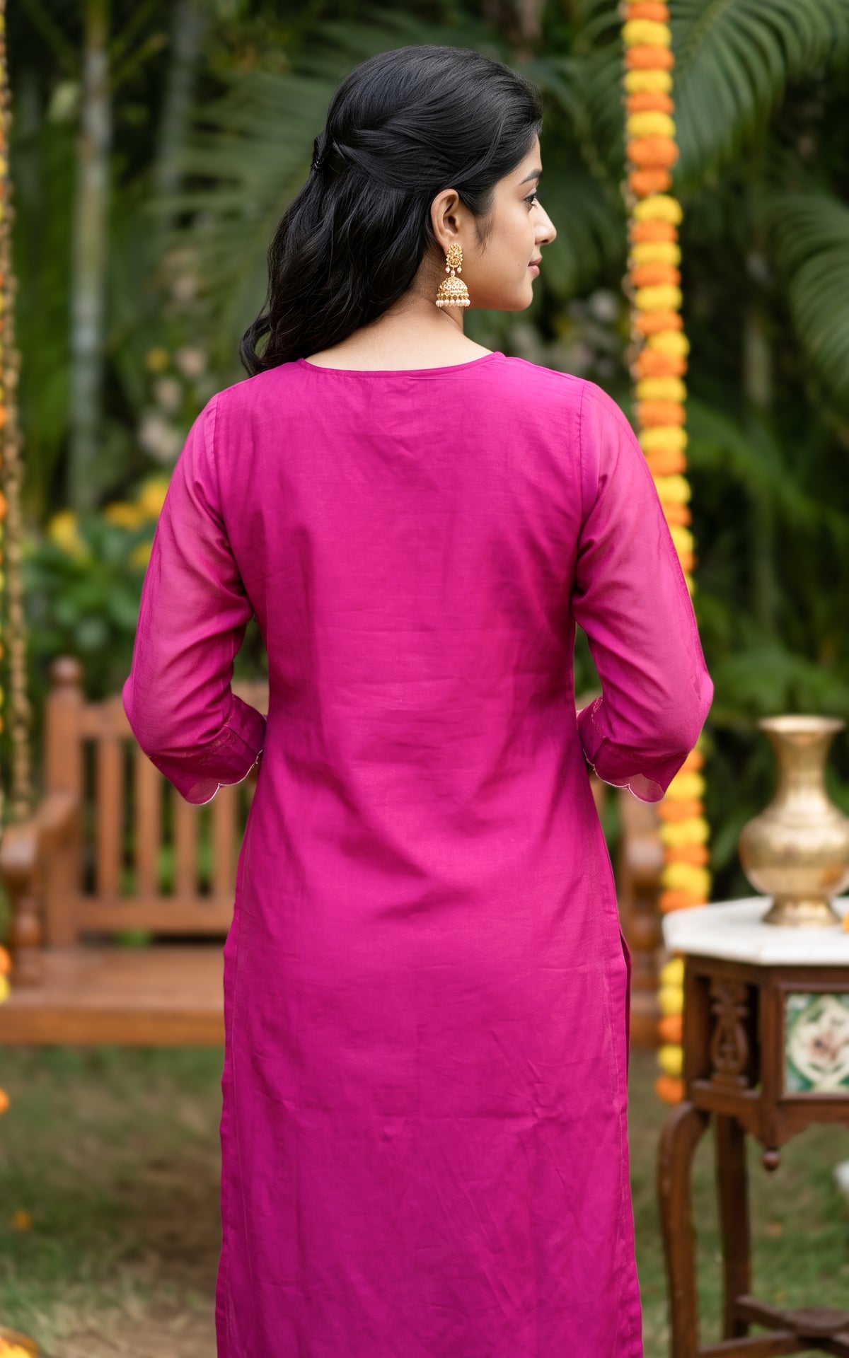 Anjuna Magenta (Kurti+Pant+Dupatta)
