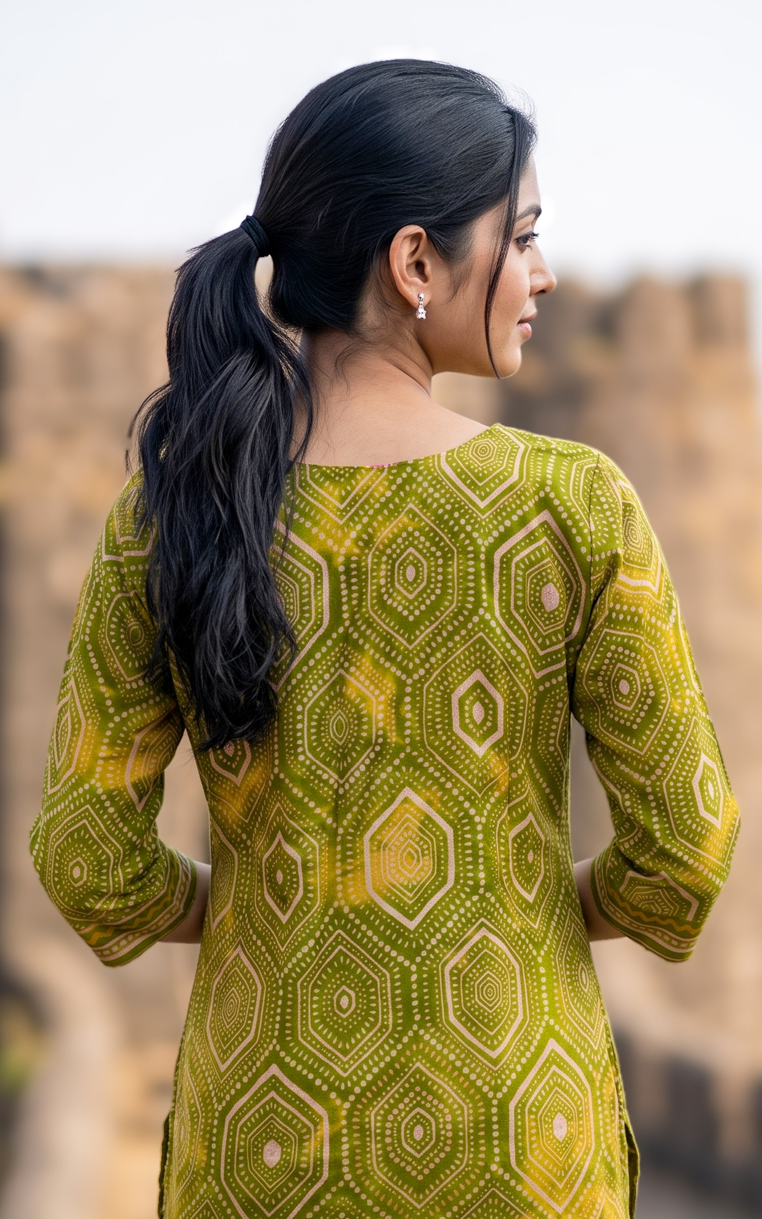 Green Art Silk Kurti Set with Art Silk Dupatta for Women