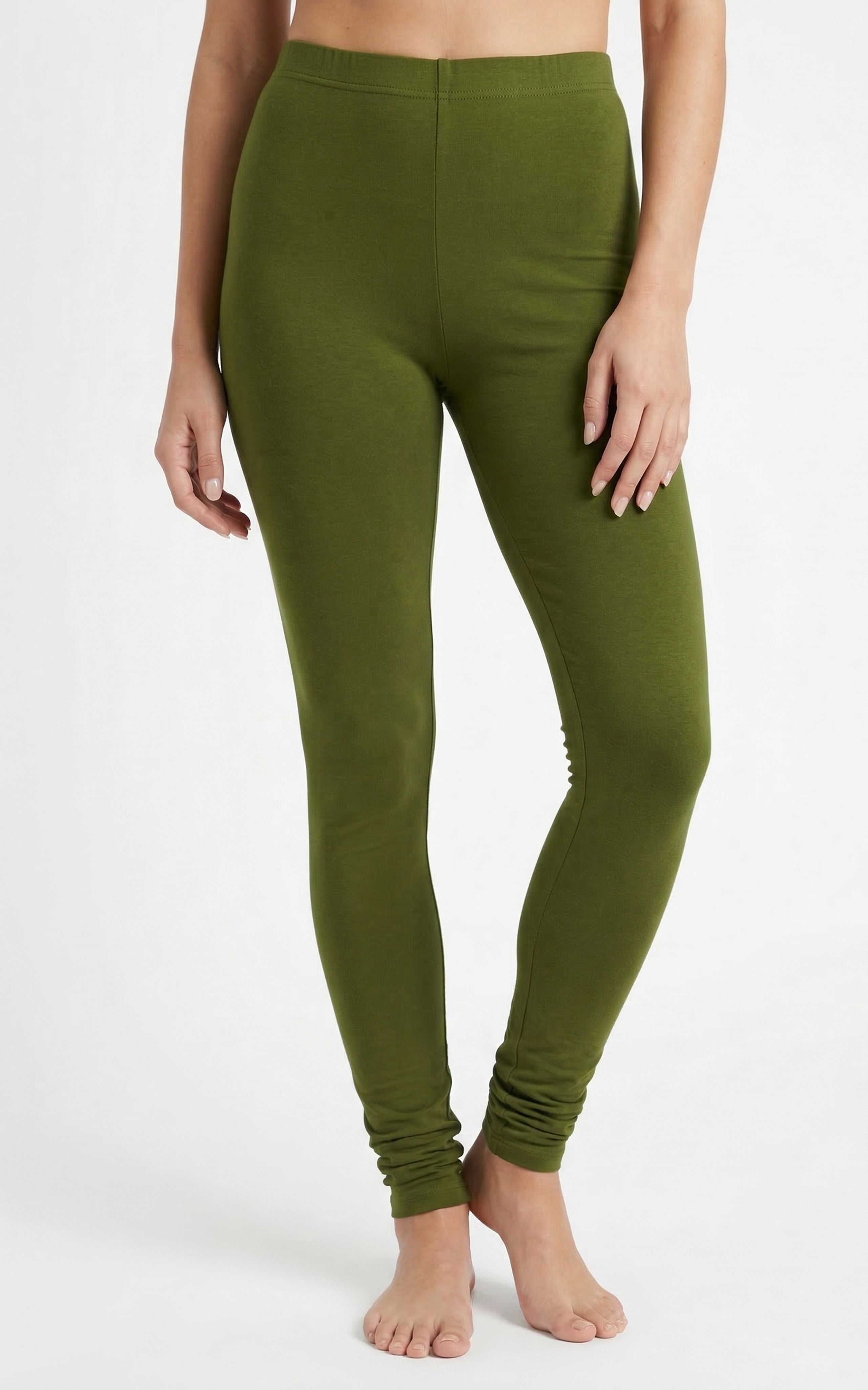 Instore – Chutney Green Full Length Legging for Women – Stretchable – Mix N Match – Ethnic Wear