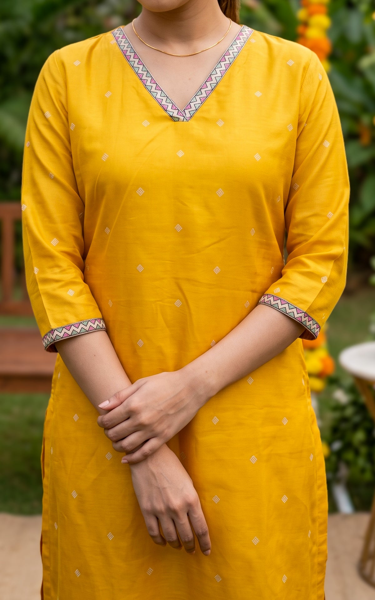Nathira Mustard (Kurti+Pant+Dupatta)