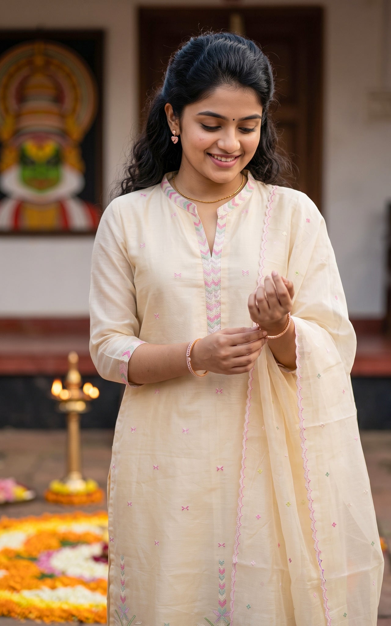 Aaravam Pink (Kurti+Pant+Dupatta)