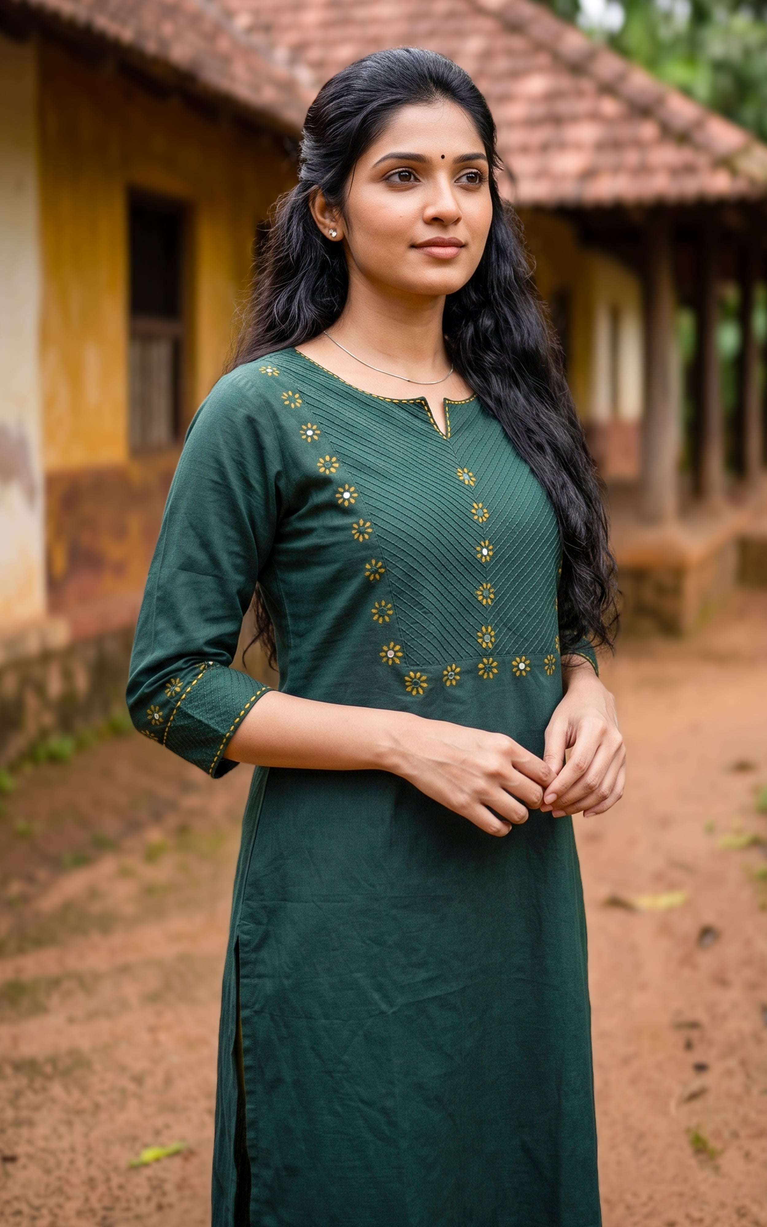Masani Bottle Green (Only Kurti)