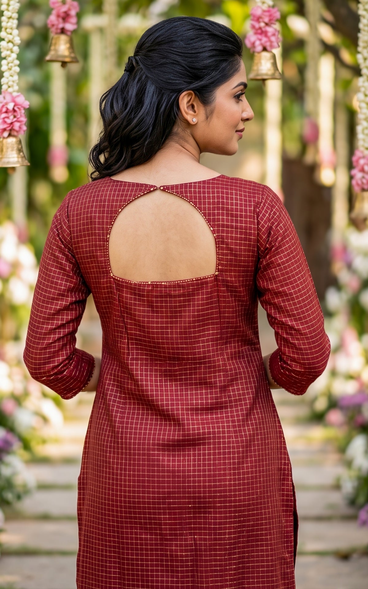 Narumugai Maroon (Kurti+Dupatta)