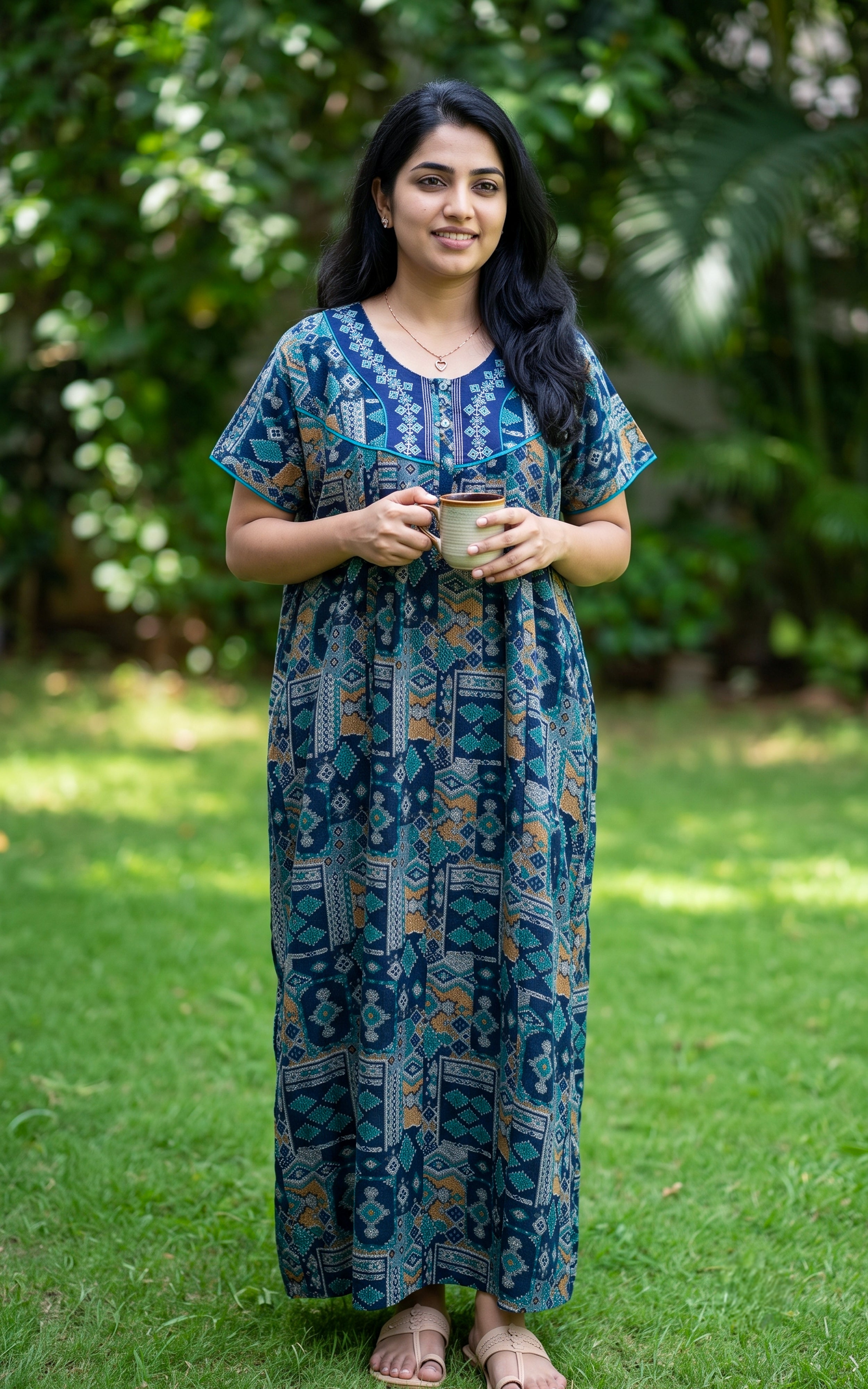 Cotton Straight Fit Nighty-164SS4B