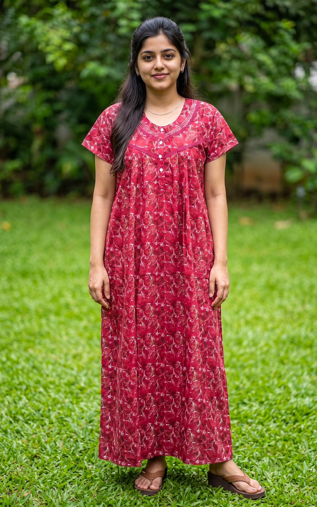 Cotton Straight Fit Nighty-165SS1