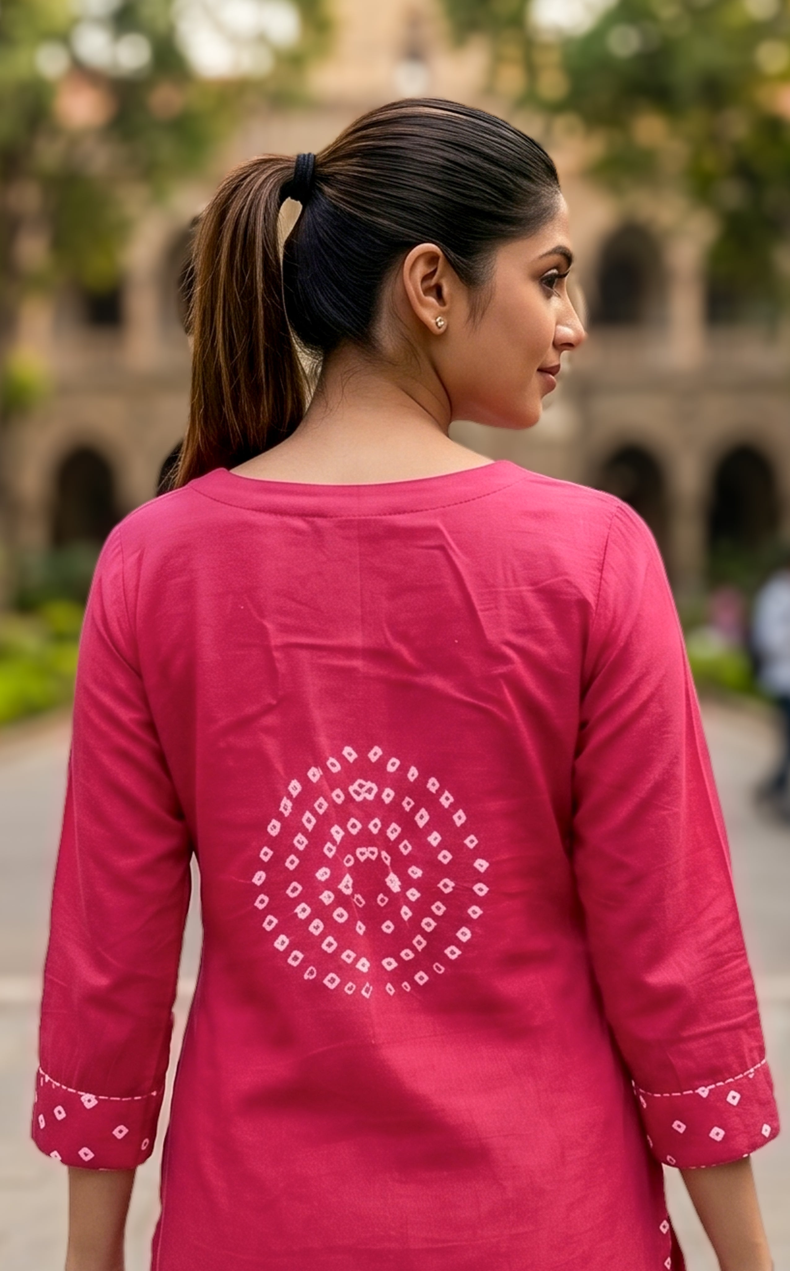 Soft cotton Bandhani tie dye kurti set