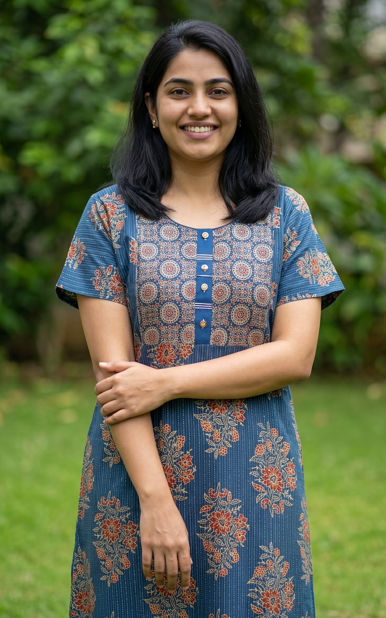 Cotton Straight Fit Nighty-162SS5B