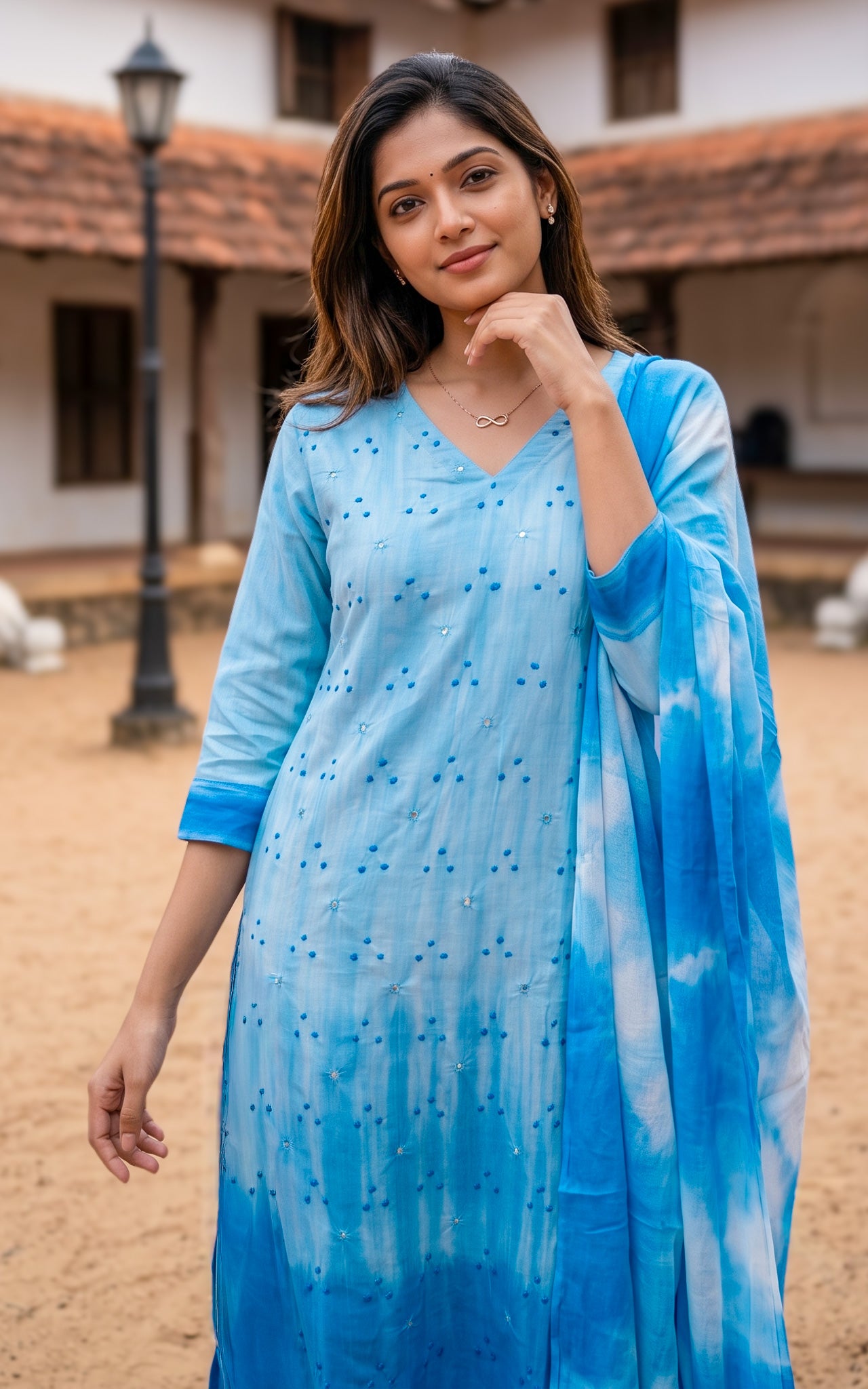 Akarisha Blue (Kurti+Dupatta)