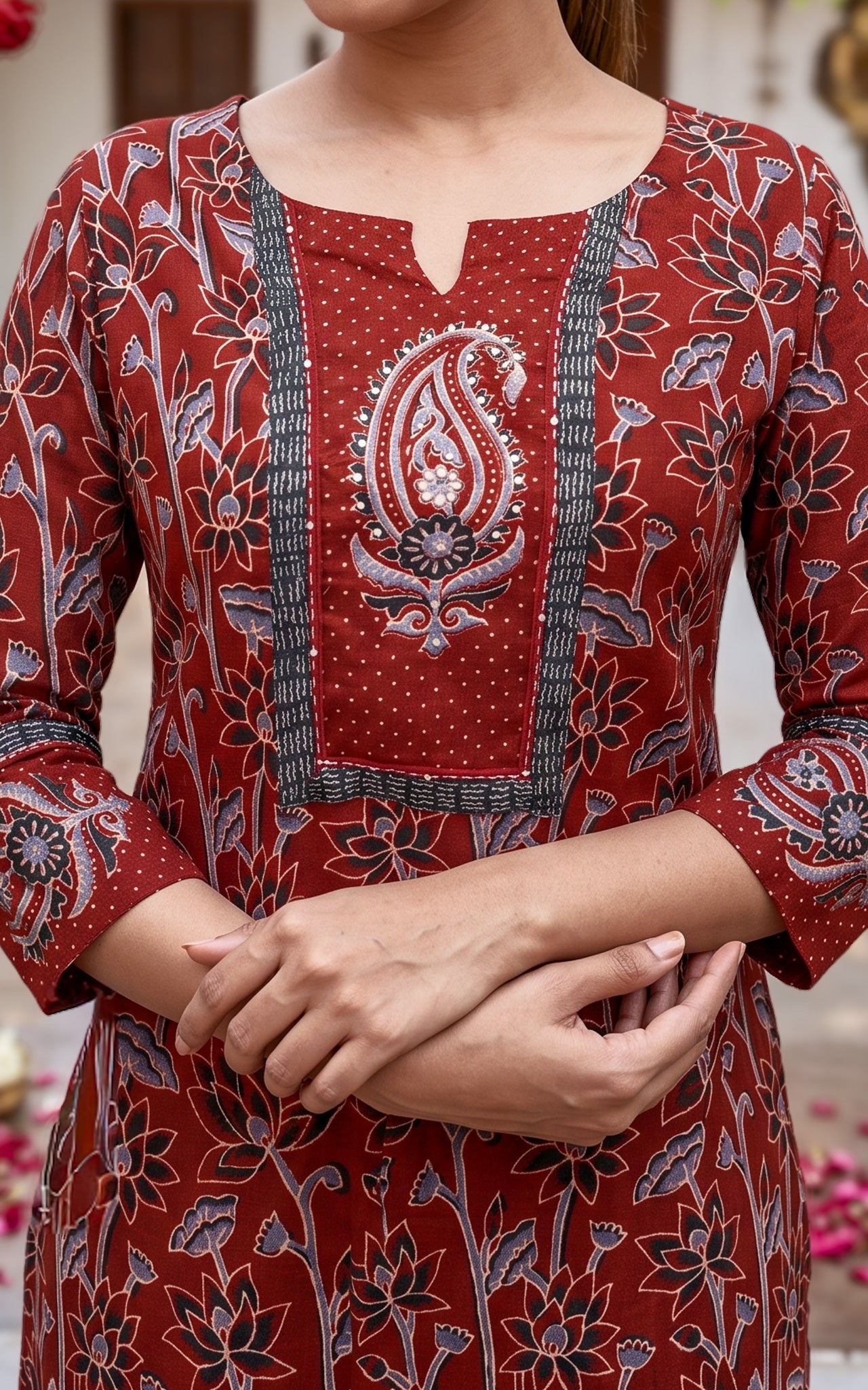 Swathi Maroon (Kurti+Pant+Dupatta)