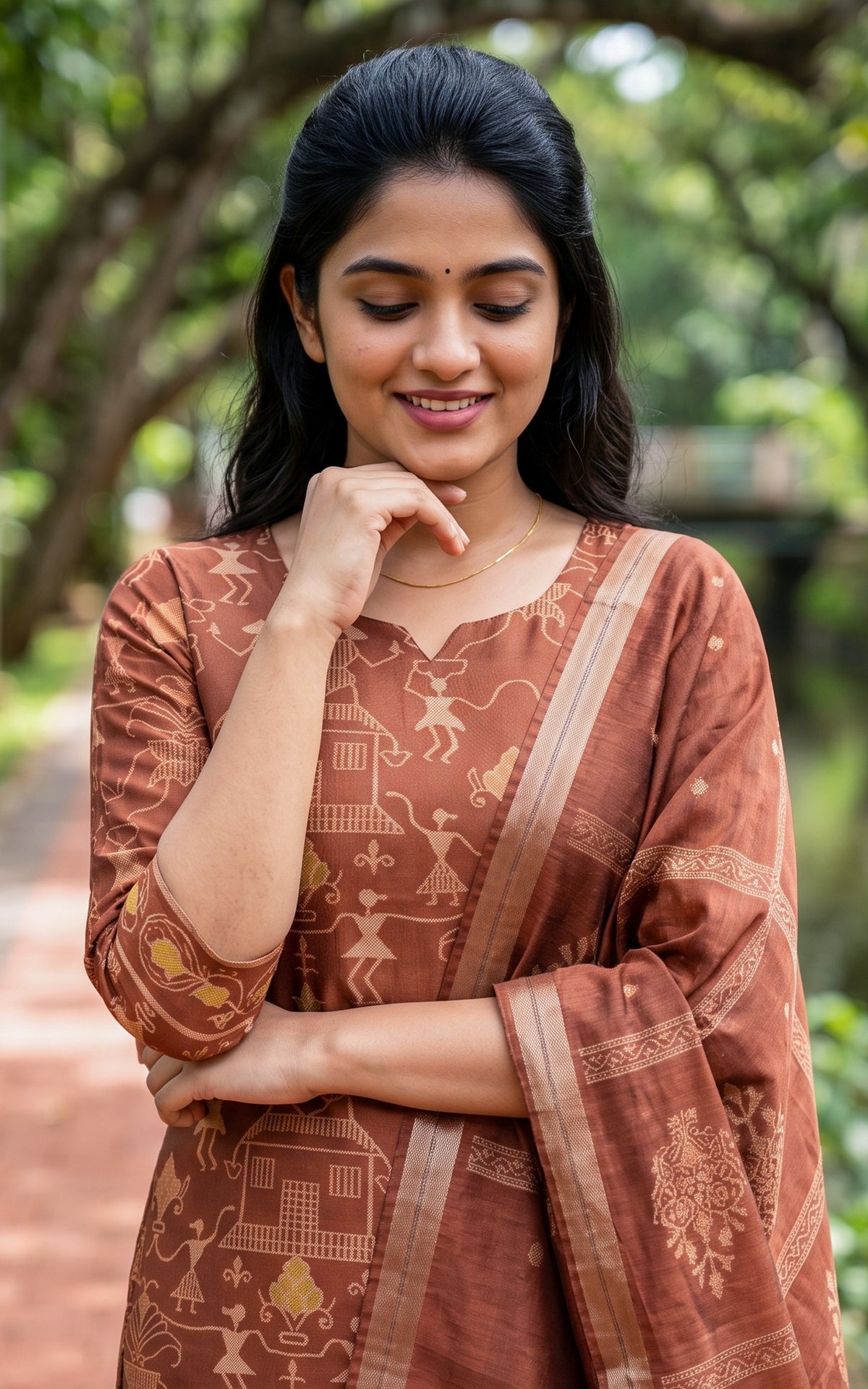 Farhana Copper (Kurti+Pant+Dupatta)