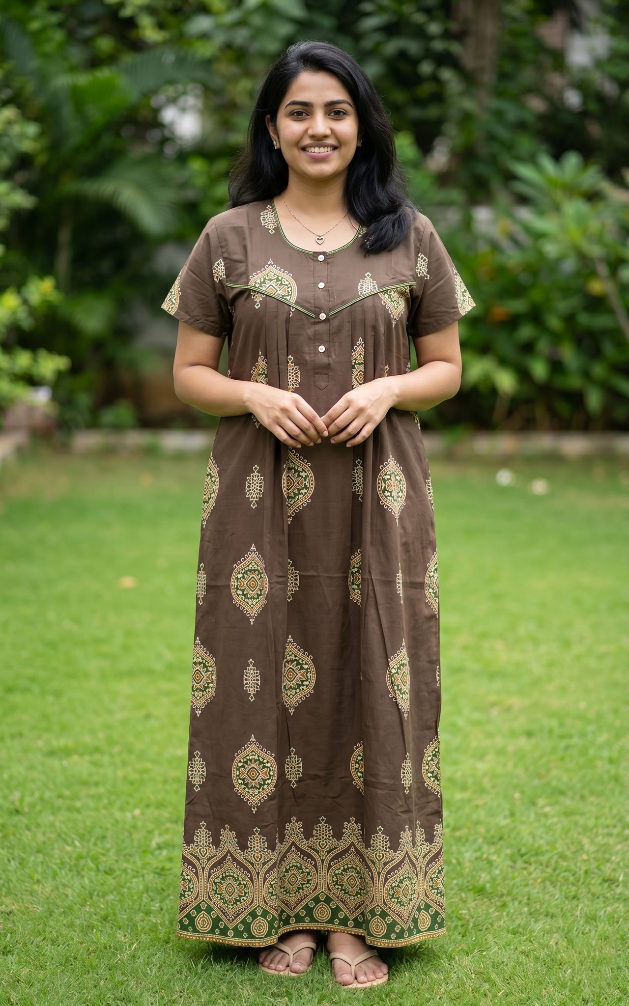 Cotton Straight Fit Nighty-162SS16