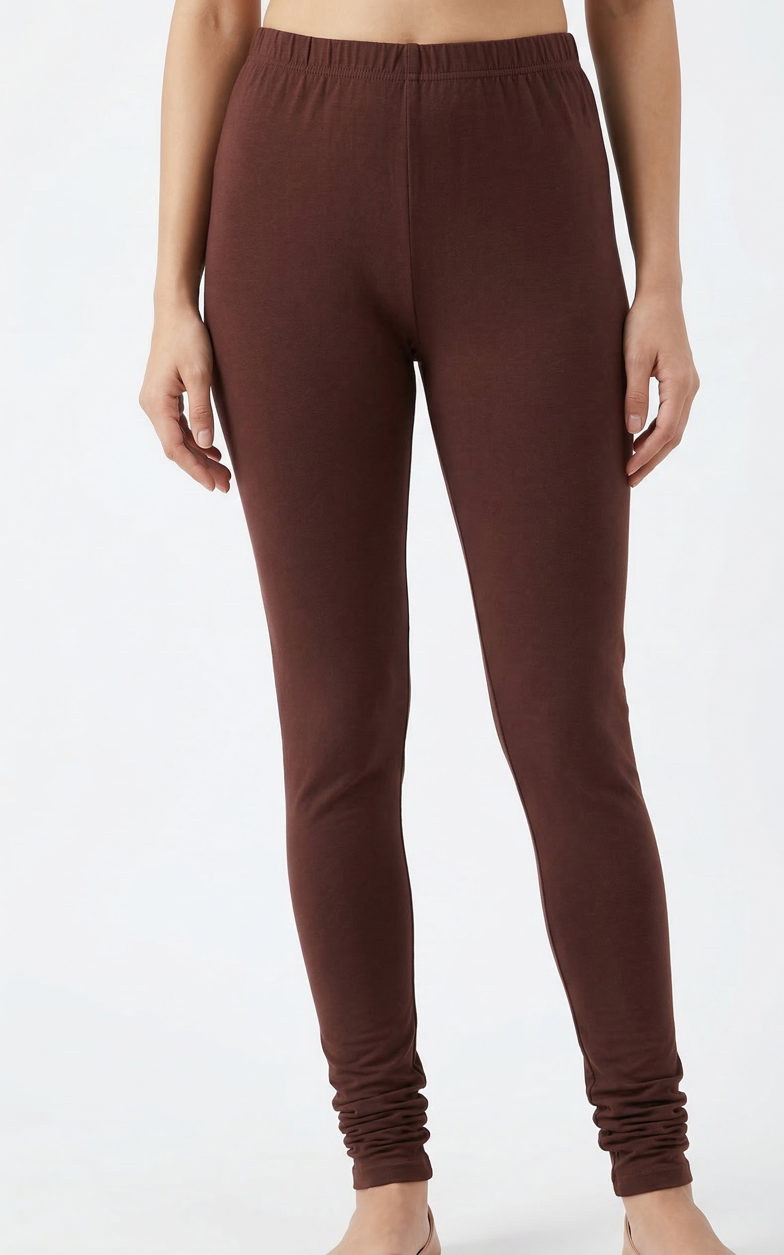 Instore – Cola Brown Full Length Legging for Women – Stretchable – Mix N Match Bottom Wear