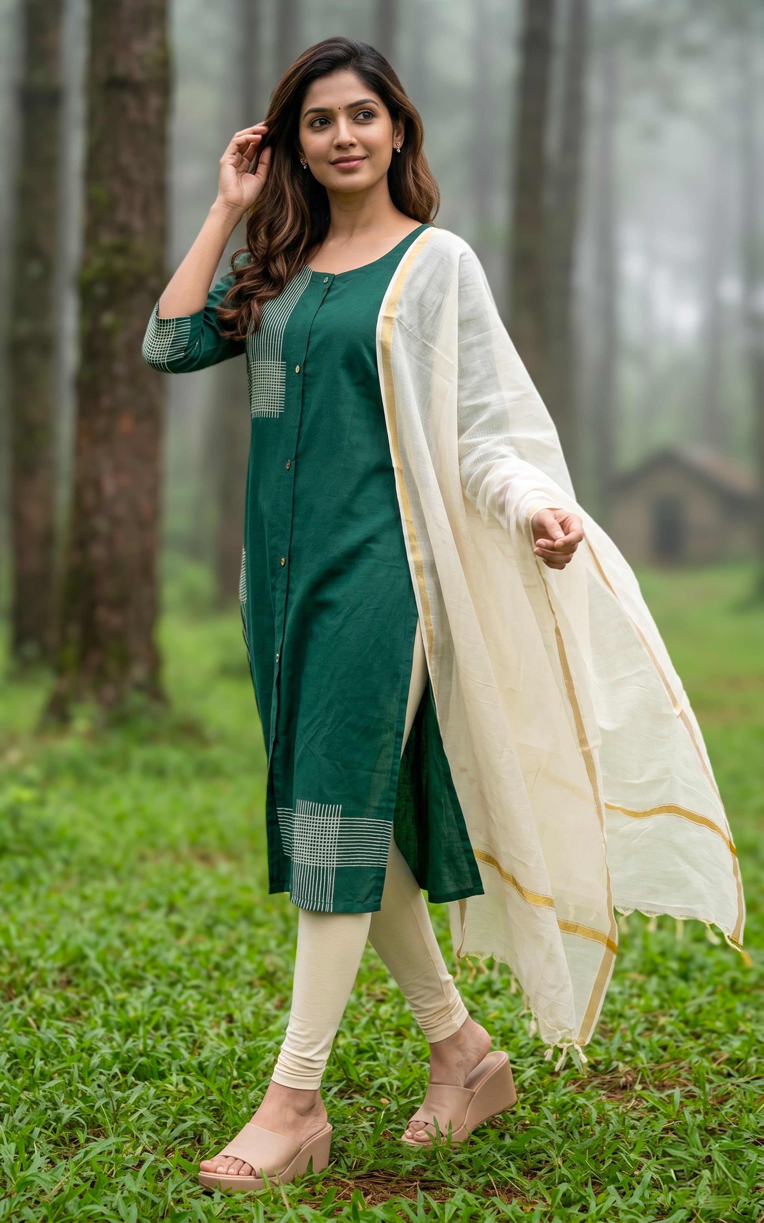 Madhangi Green (Kurti+Dupatta)