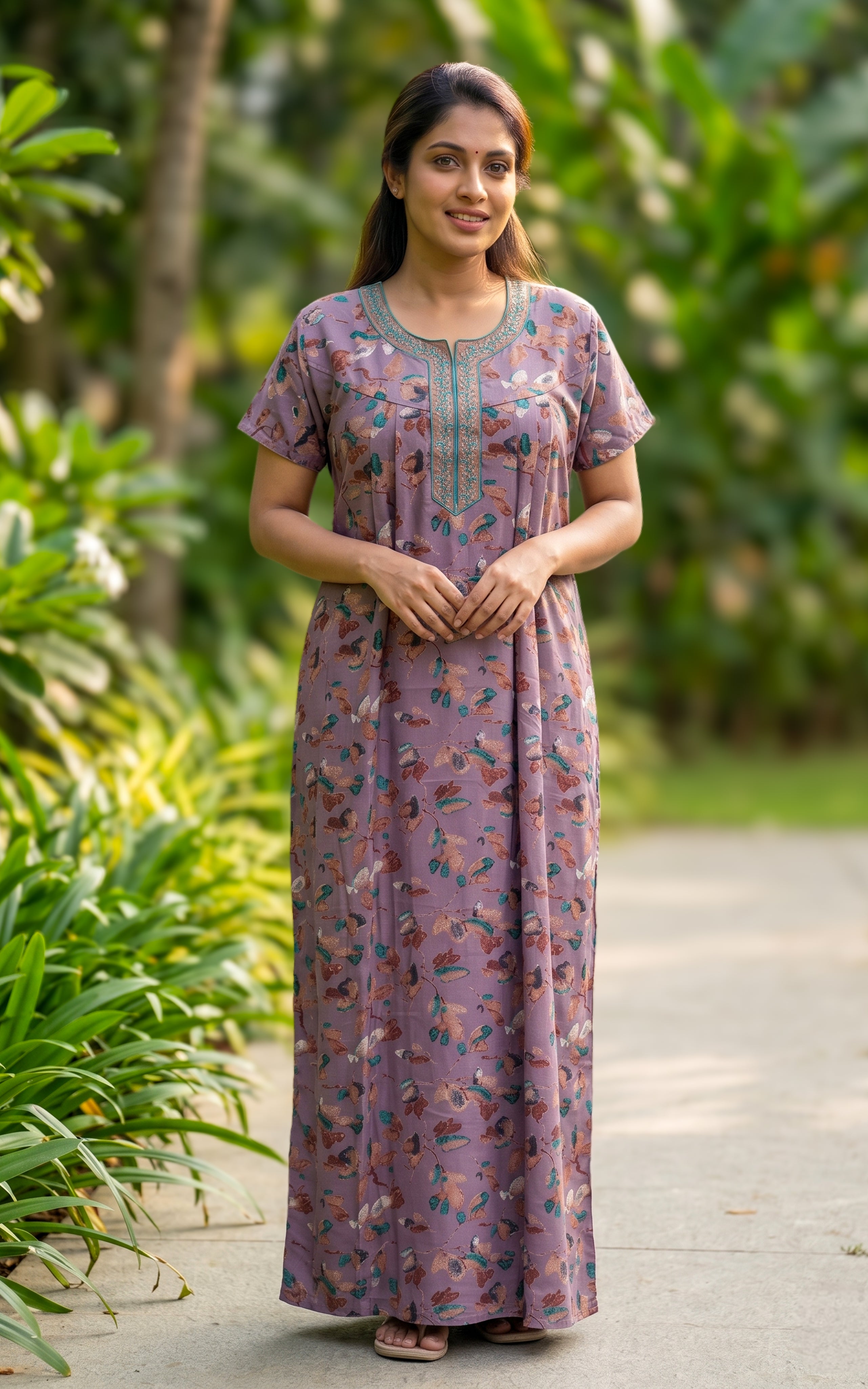 Cotton Straight Fit Nighty-160SS10A