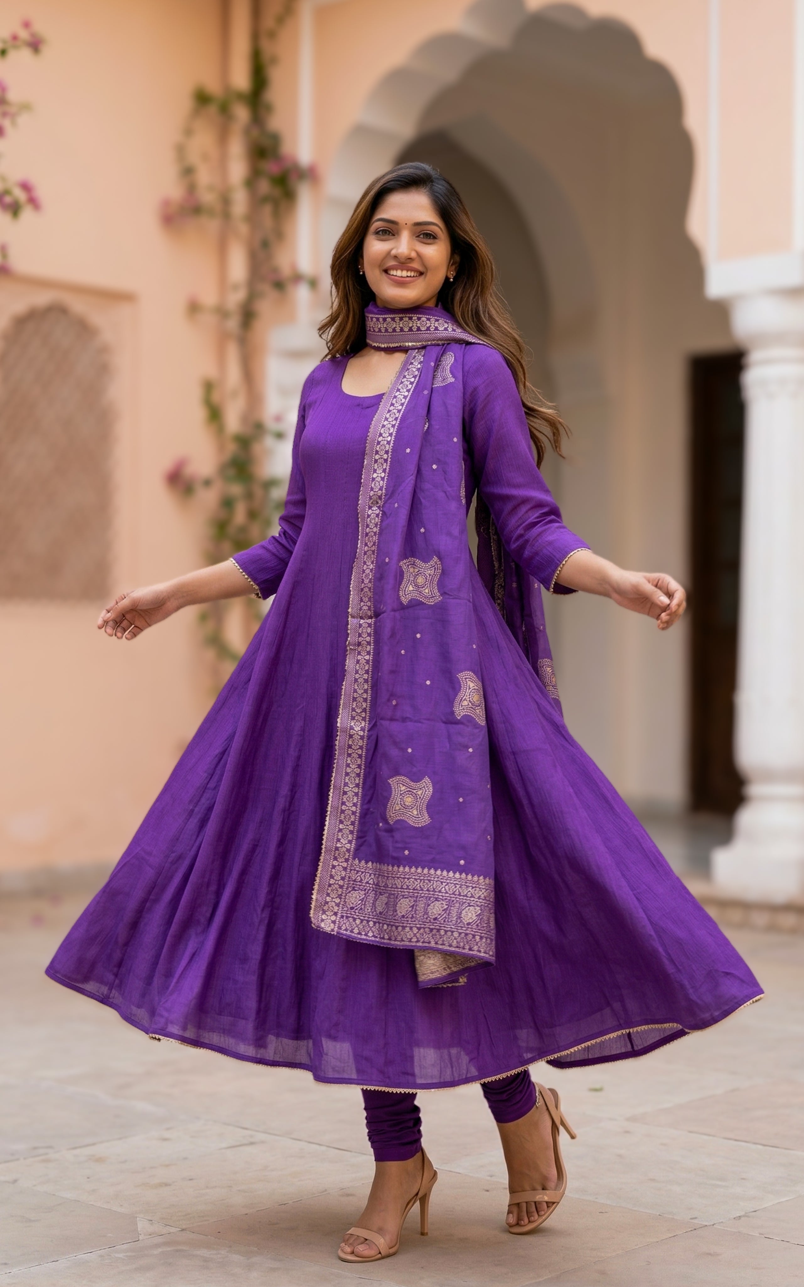 Sreelakha Violet (Kurti+Dupatta)