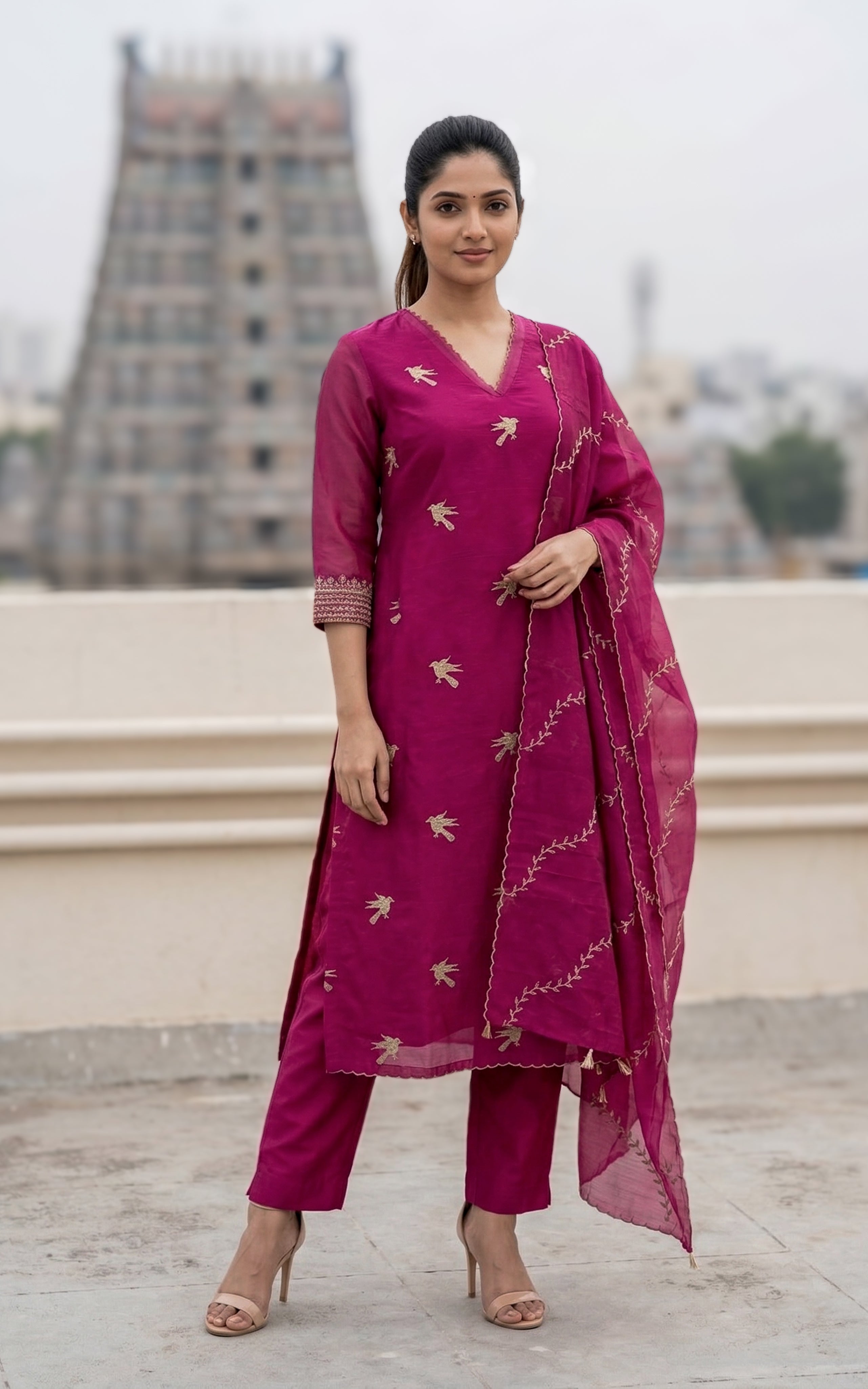 Siyara Pink (Kurti+Dupatta)