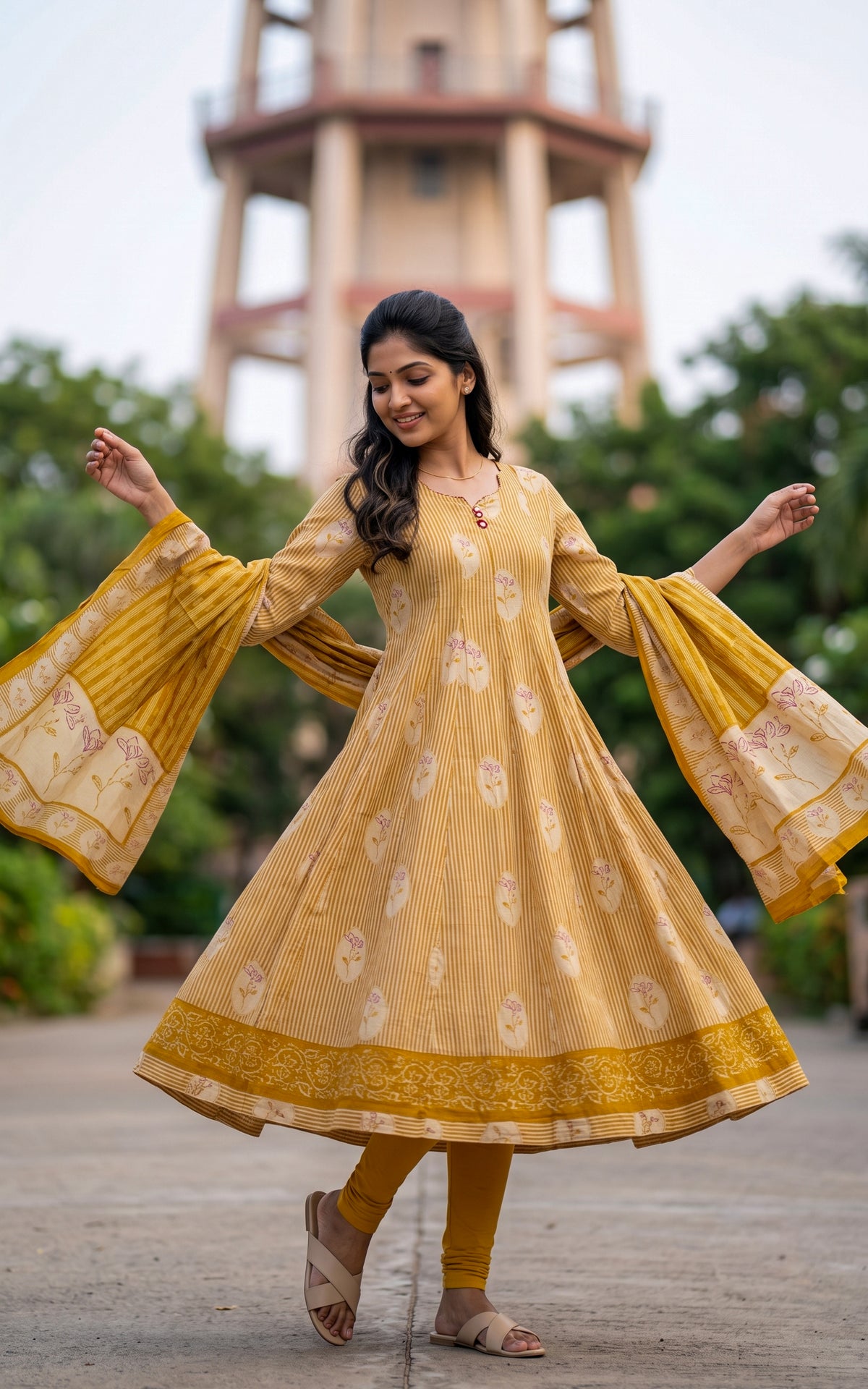Sneha Mustard (Kurti+Dupatta)