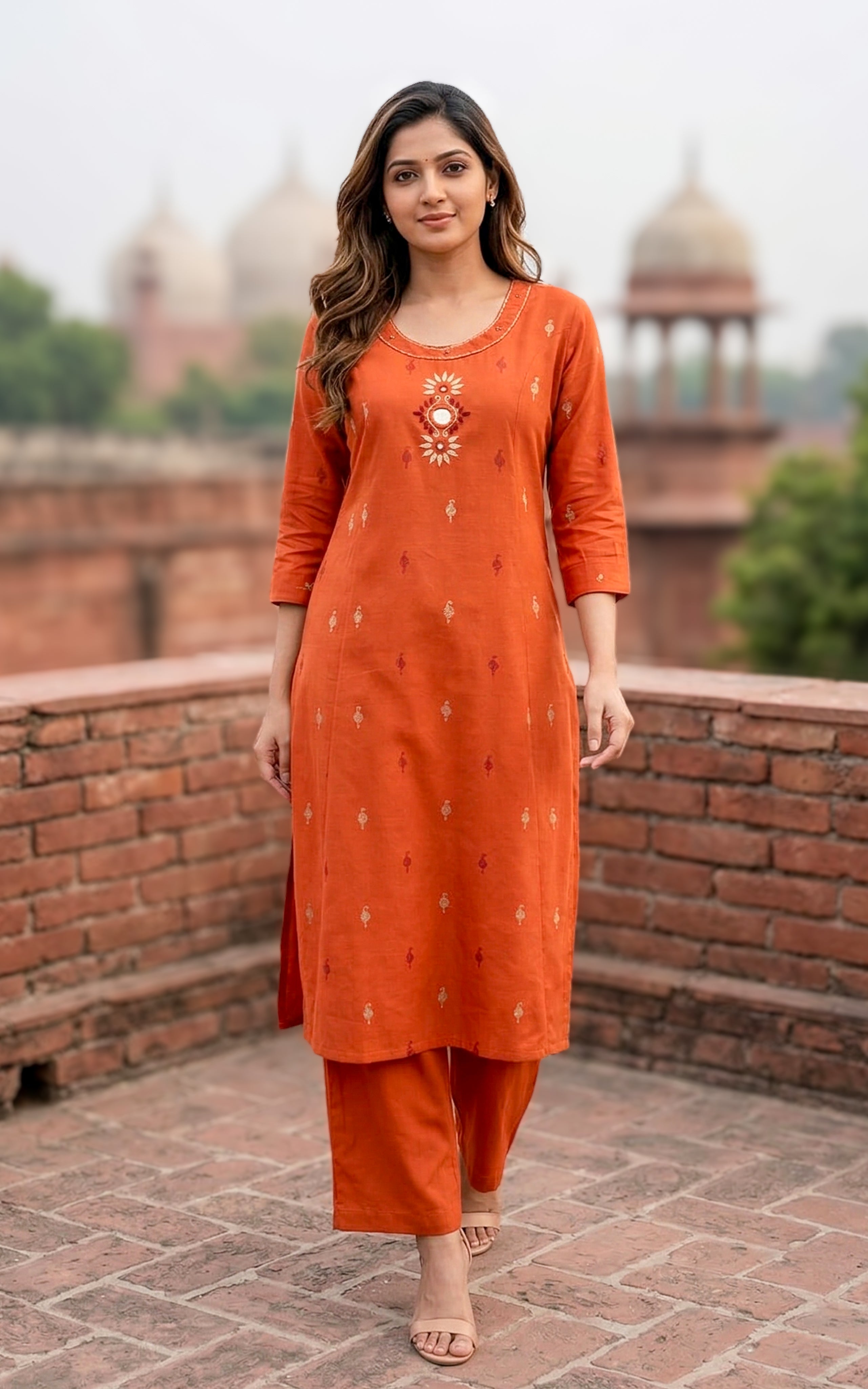 Senbagam Rust (Kurti+Pant)