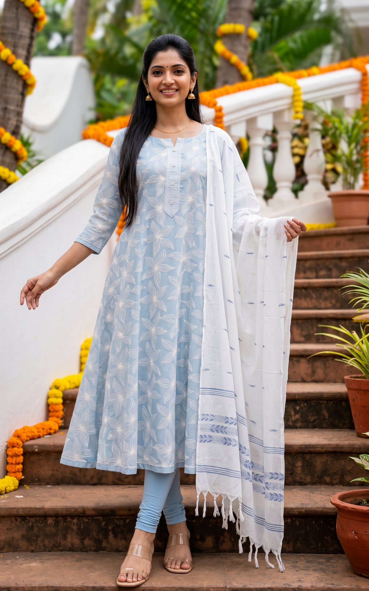 Bhuvisha Blue (Kurti+Dupatta)