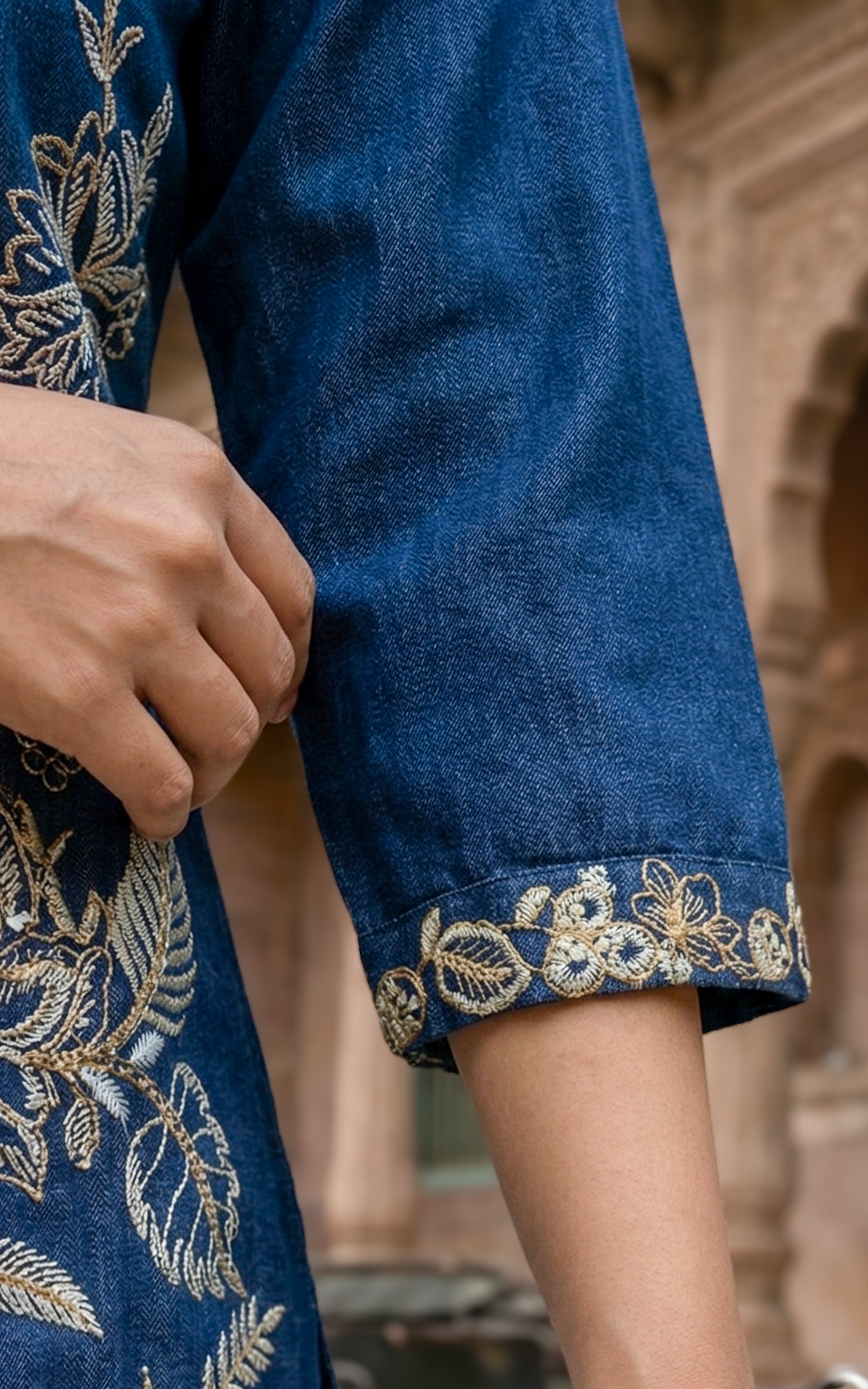 Intricate embroidery for a rich look