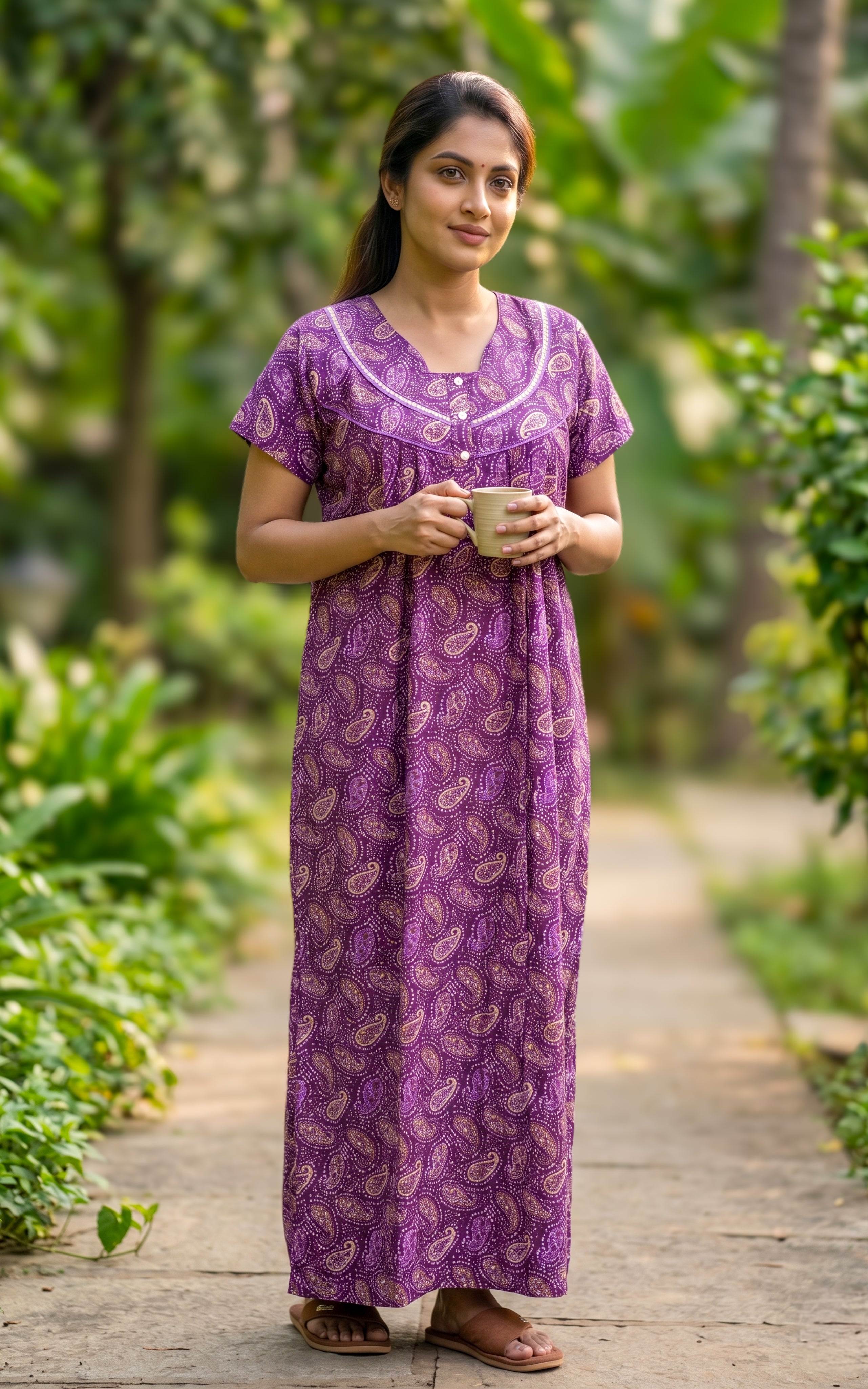 Cotton Straight Fit Nighty-160SS13B