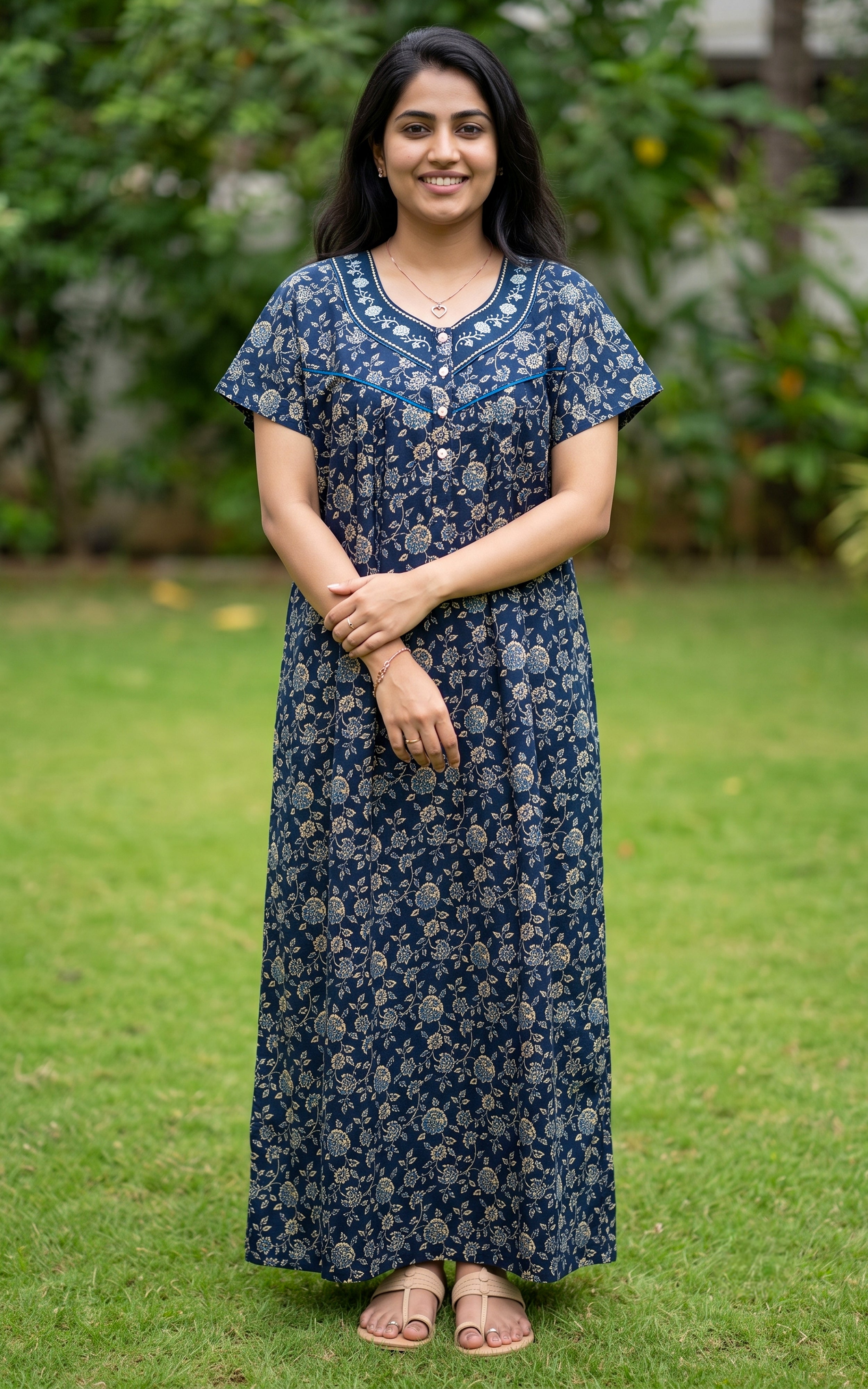 Cotton Straight Fit Nighty-164SS5