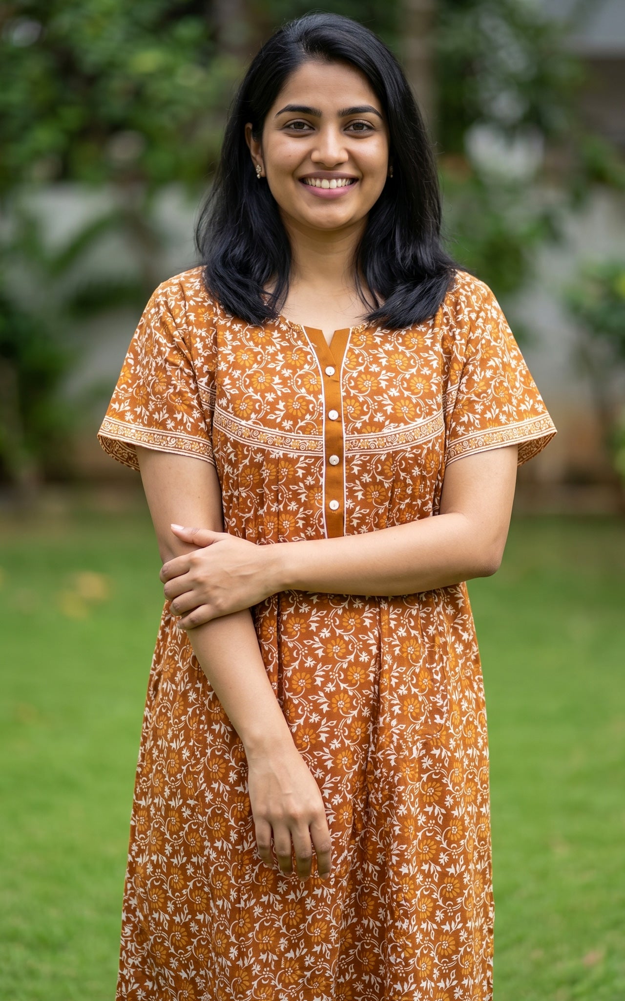 Cotton Straight Fit Nighty-162SS8