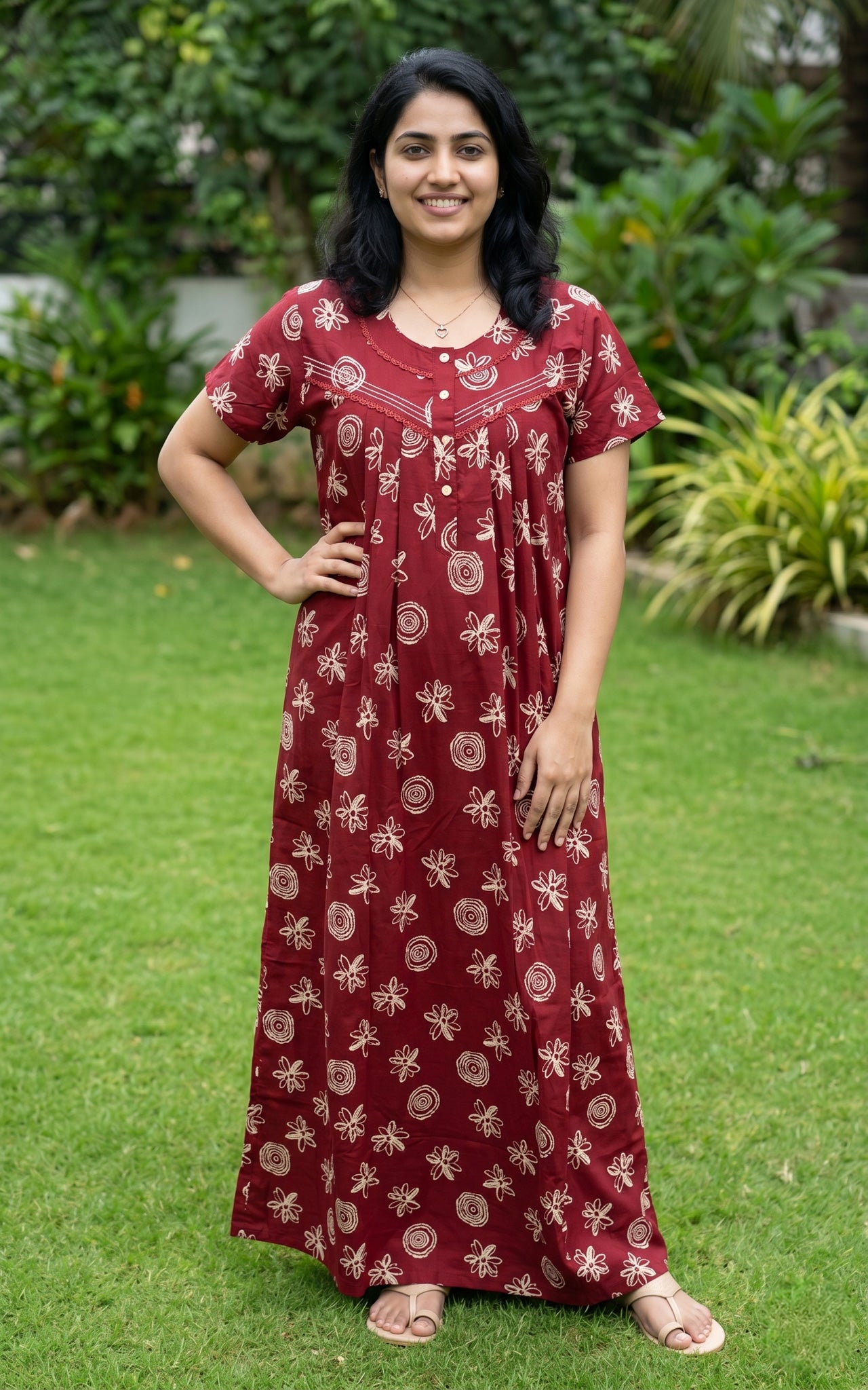 Cotton Straight Fit Nighty-162SS15