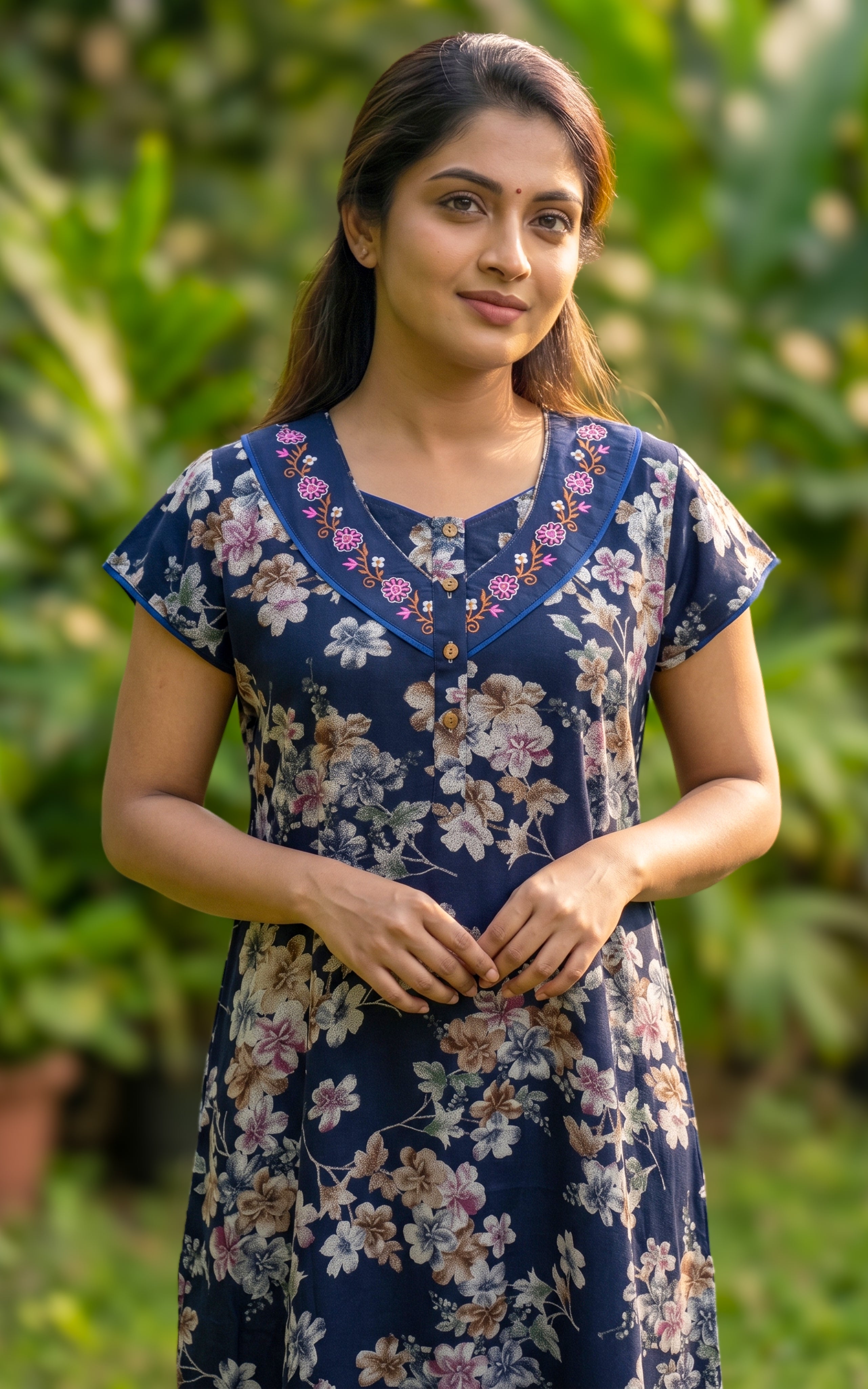 Cotton Straight Fit Nighty-160SS1A