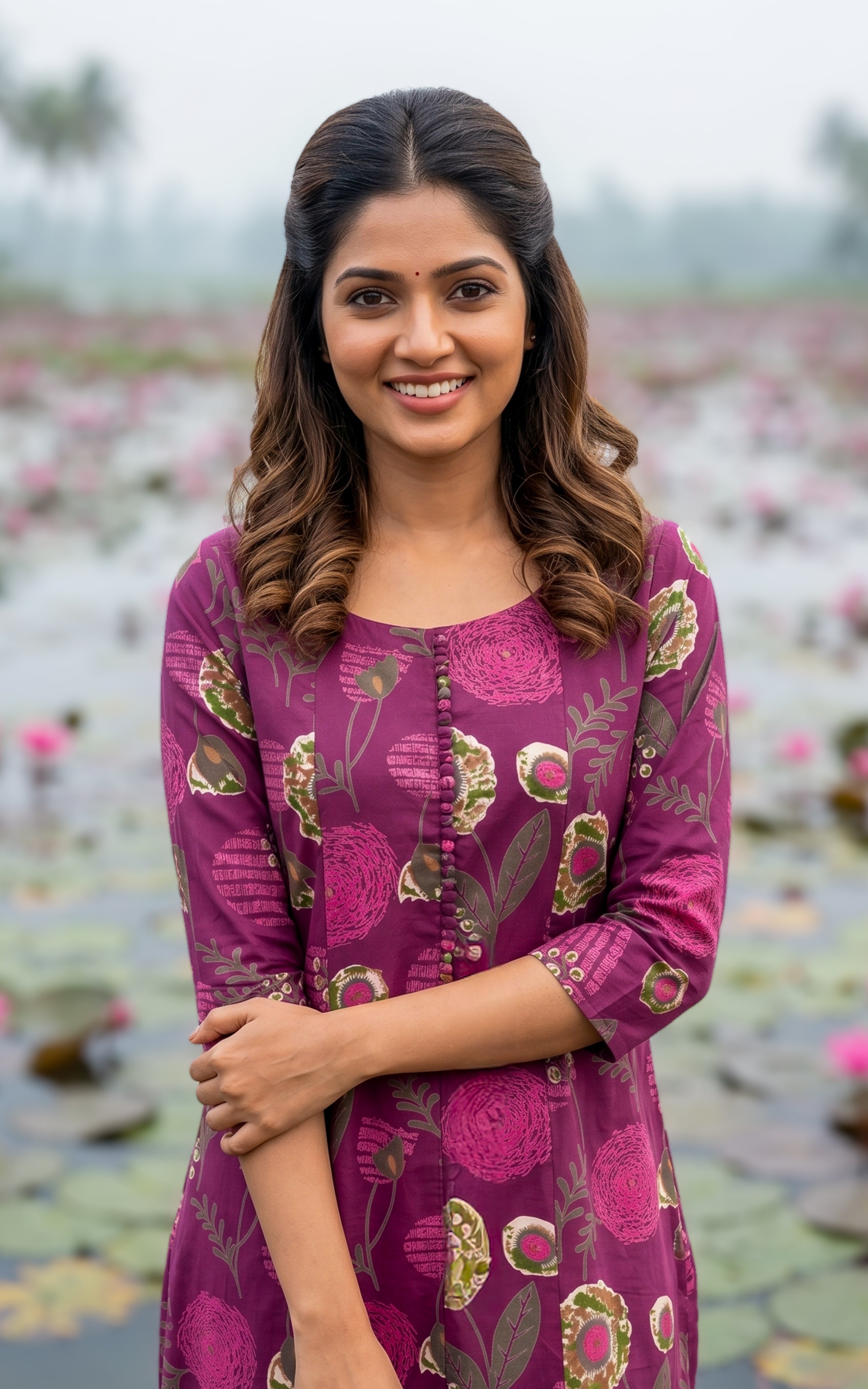 Instore-Saleema(Kurti+Dupatta)-Aline Kurt-Cotton Dupatta -Plum-Cotton -Summer collection-daily wear-college wear-office wear-kurti with dupatta